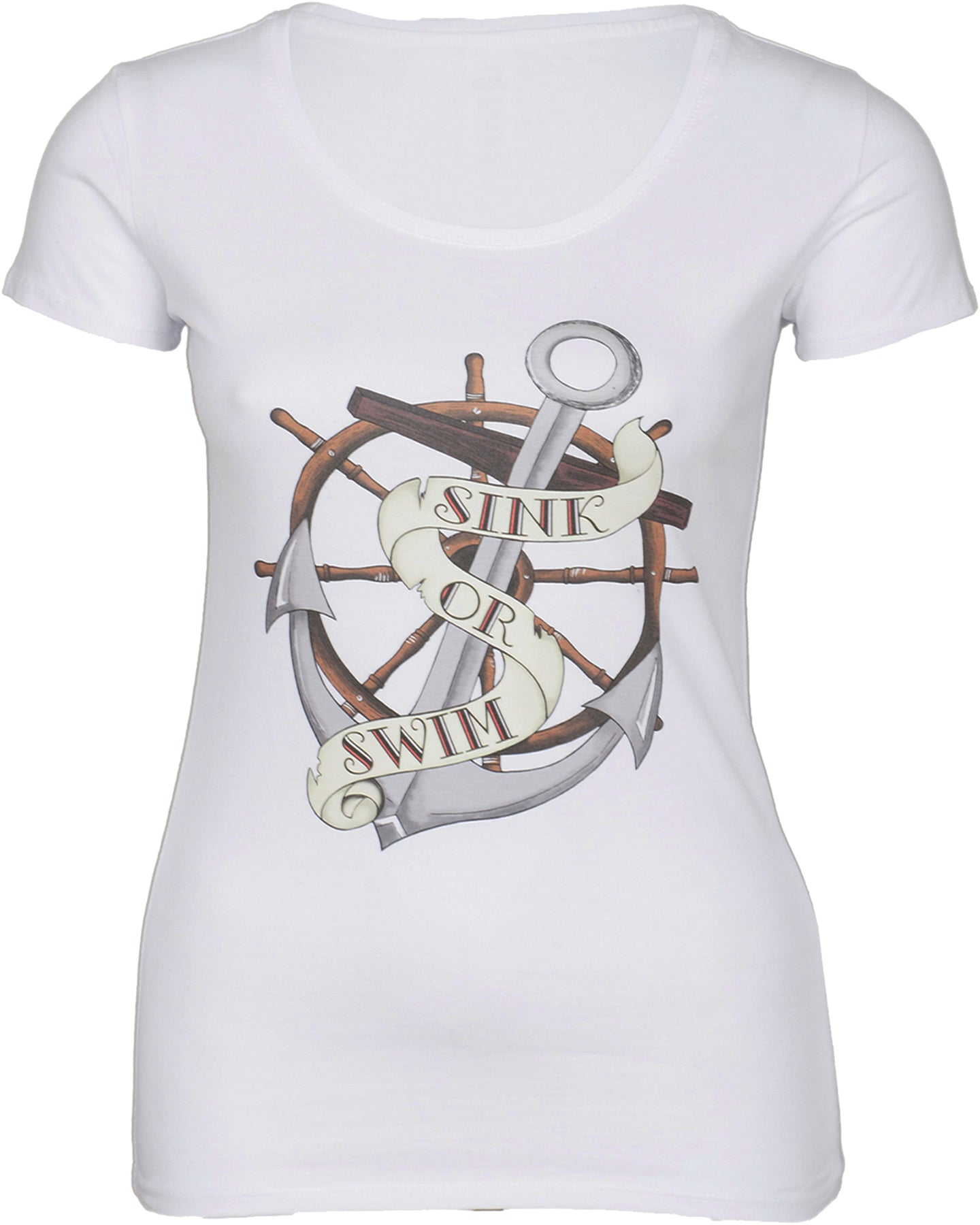 Kuestenluder_SINK_OR_SWIM_Sailor_Anchor_ANKER_Nautical_Girlie_Kurzarm_Motiv_T-SHIRT_-_Weiss_killer_kirschemUzIY0CiBKv2r