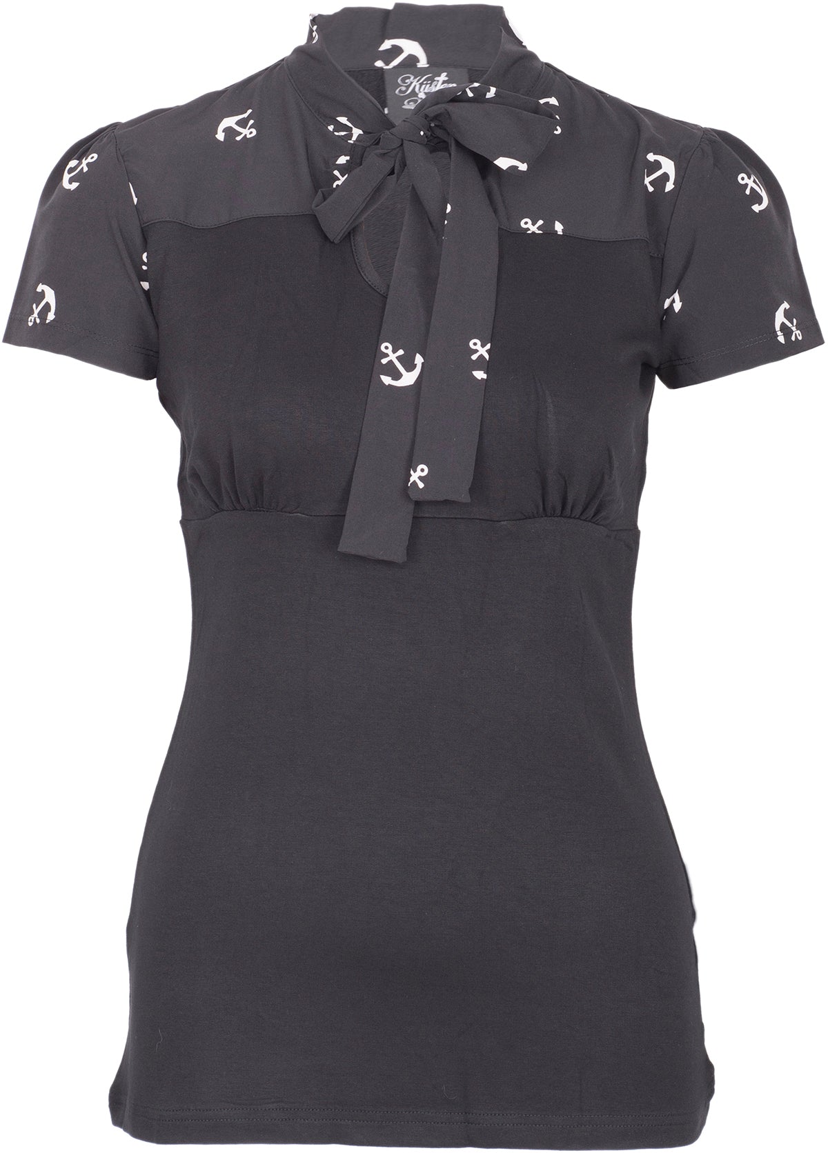 Kuestenluder_SIRENA_Sailor_Anchor_ANKER_Peephole_Schluppenbluse_SHIRT_-_Schwarz