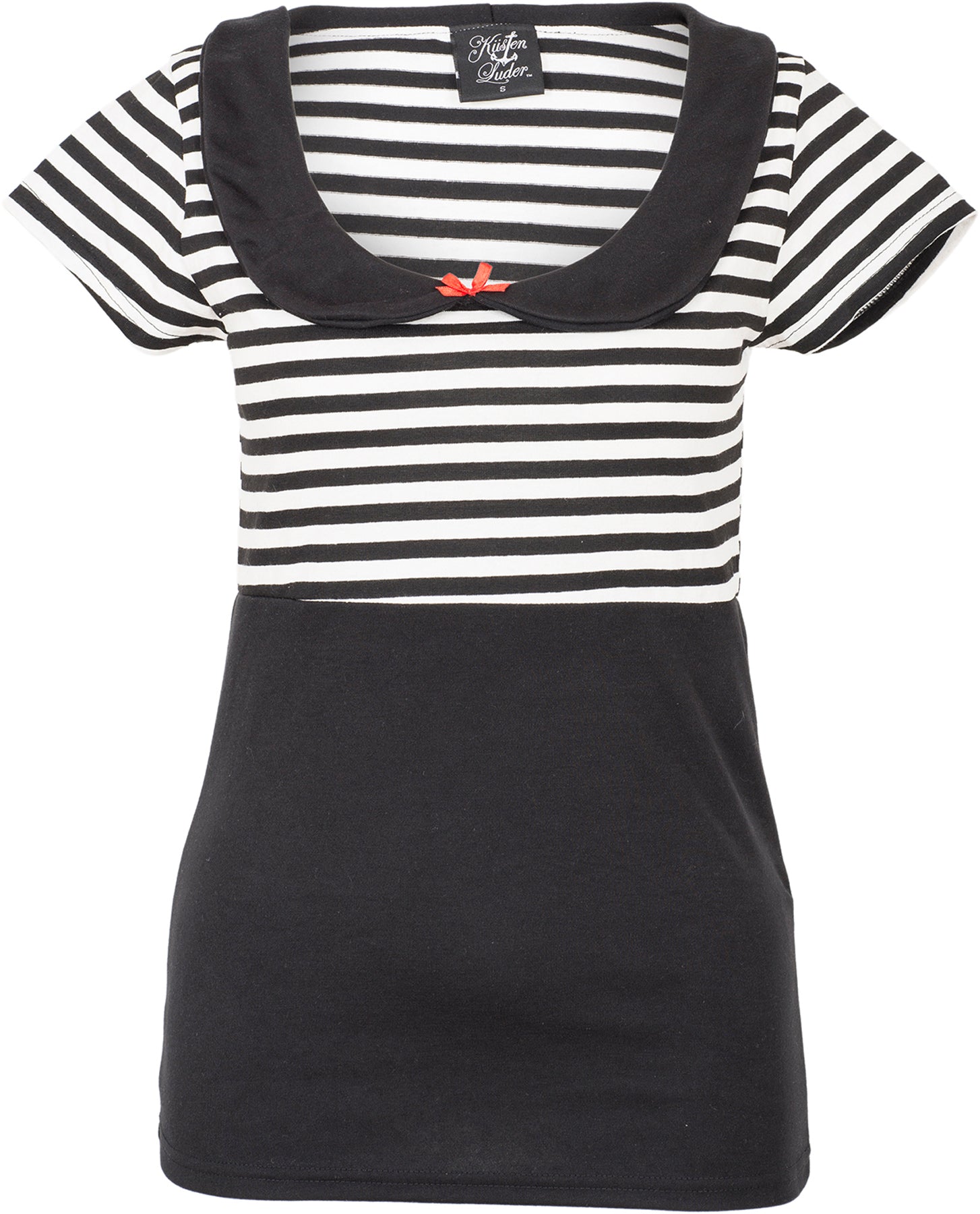 Kuestenluder_SKADINA_Vintage_STRIPED_Streifen_BUBIKRAGEN_Kurzarm_SHIRT_killer_kirschel1FFDwURf4TKE