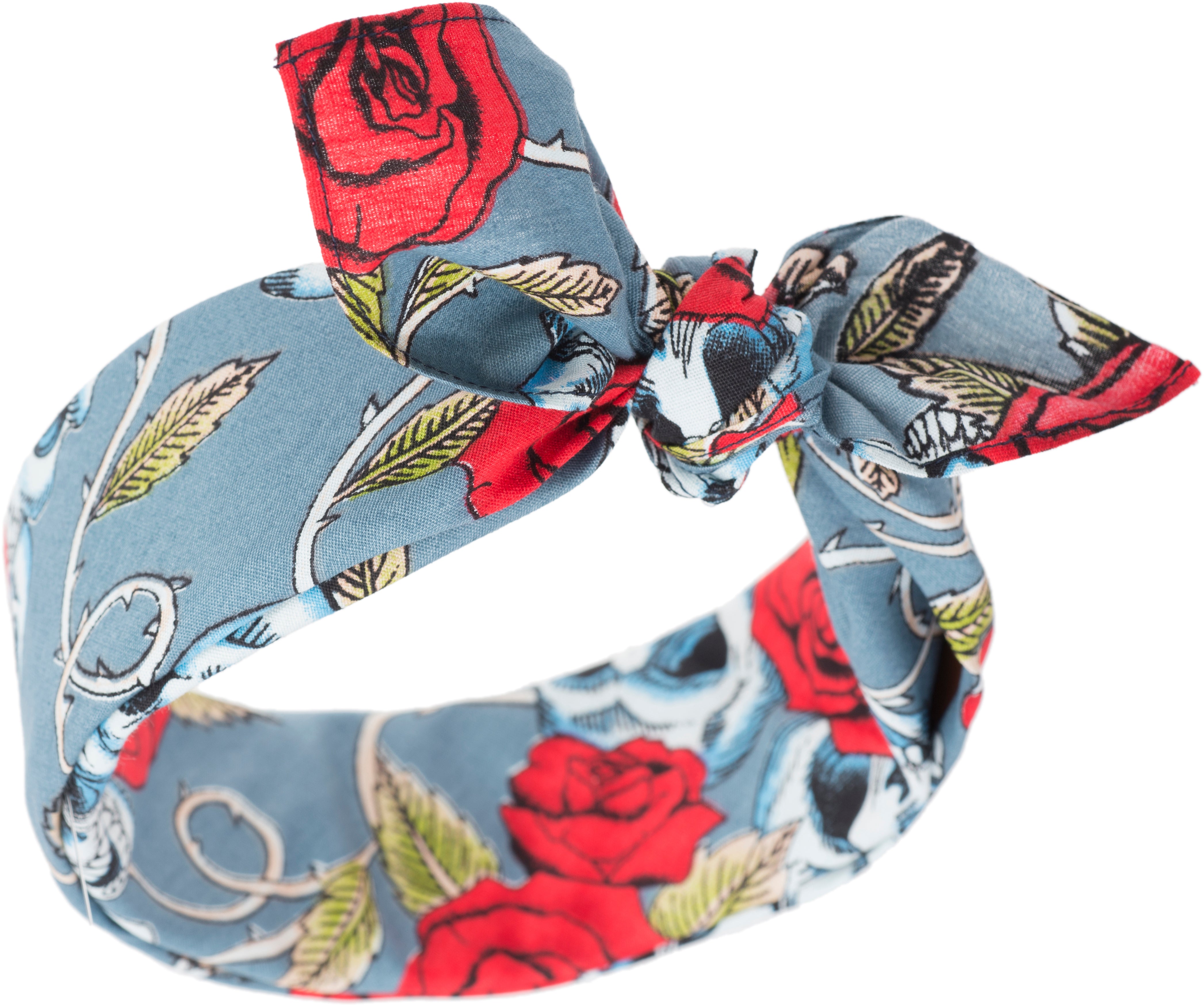 Kuestenluder_SKULLY_Totenkopf_Skull_Roses_Nickituch_BANDANA_grau