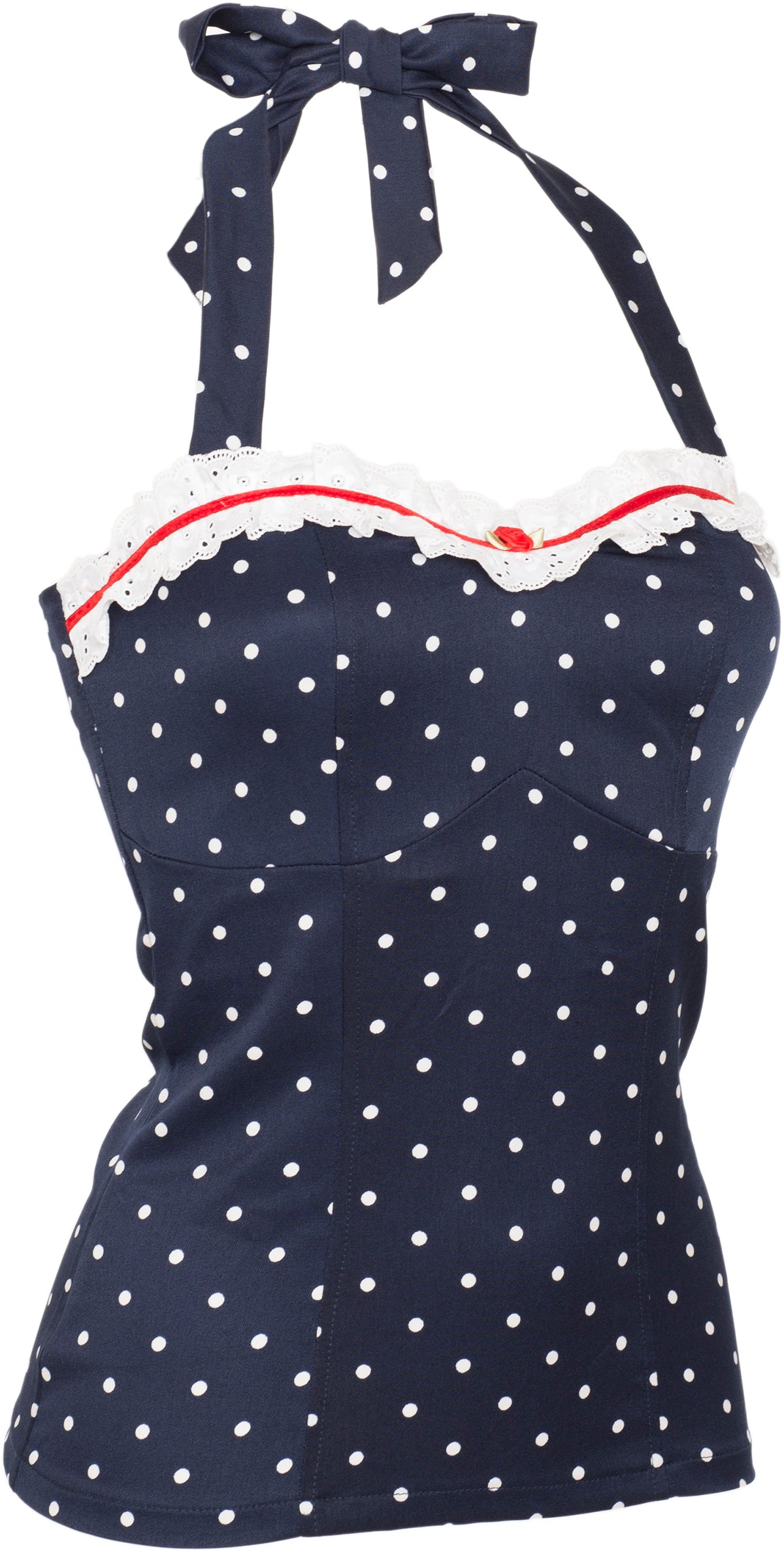Kuestenluder_SMILLA_Vintage_POLKA_DOT_Punkte_Rose_Neckholder_TOP_Blau-2