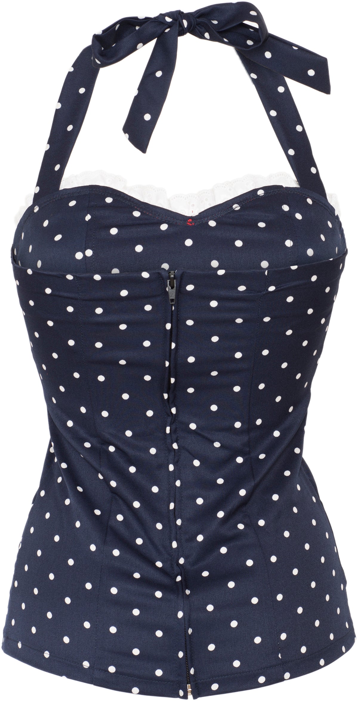 Kuestenluder_SMILLA_Vintage_POLKA_DOT_Punkte_Rose_Neckholder_TOP_Blau-4