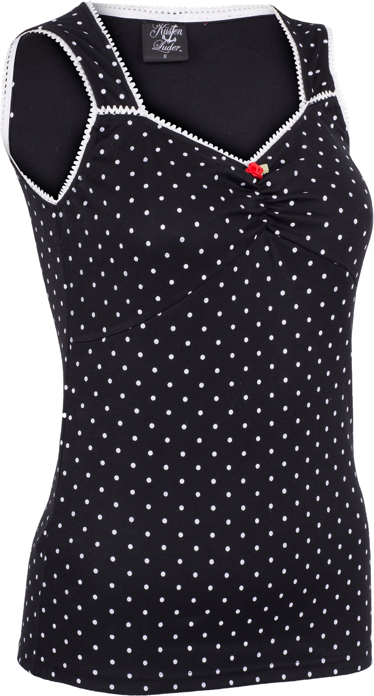 Kuestenluder_SOLEYA_Punkte_POLKA_DOT_Rose_TOP_Oberteil_Schwarz-Weiss-3
