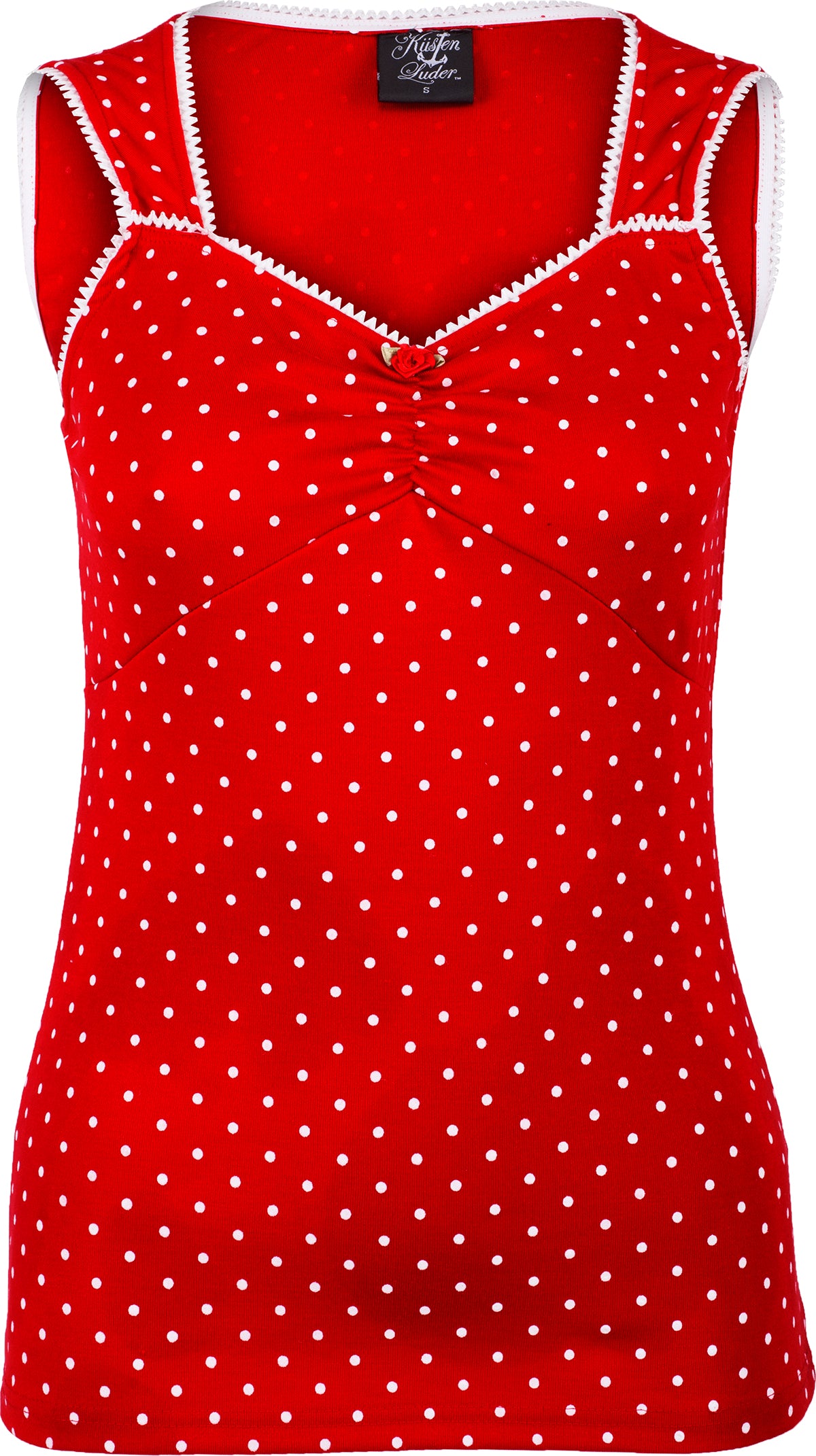 Kuestenluder_SOLEYA_Punkte_POLKA_DOT_Rose_TOP_Retro_Oberteil_Rot-Weiss-1
