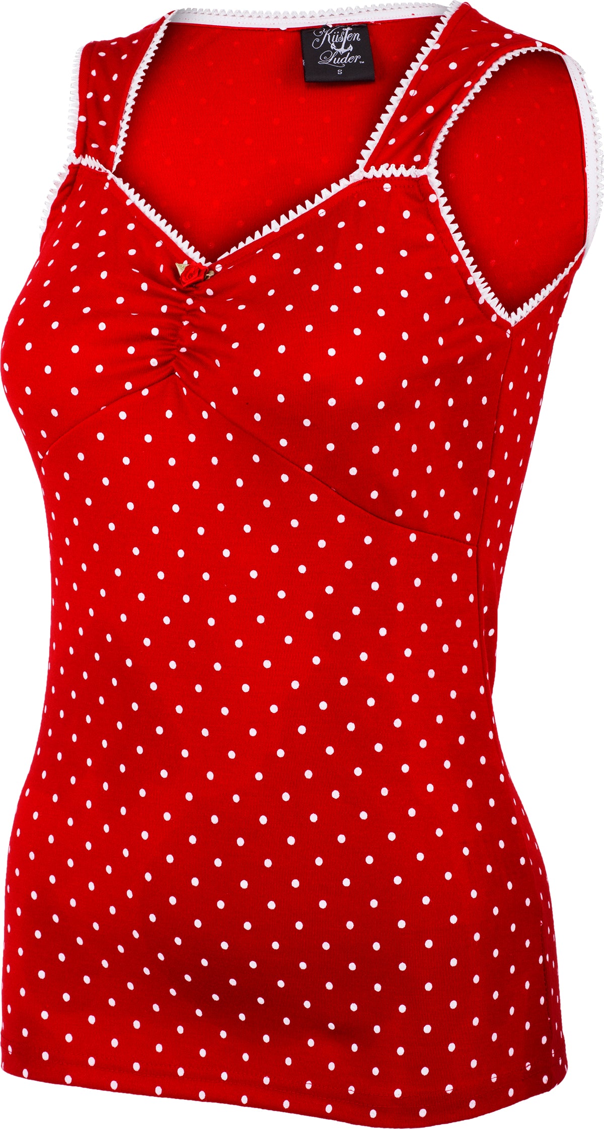 Kuestenluder_SOLEYA_Punkte_POLKA_DOT_Rose_TOP_Retro_Oberteil_Rot-Weiss-2