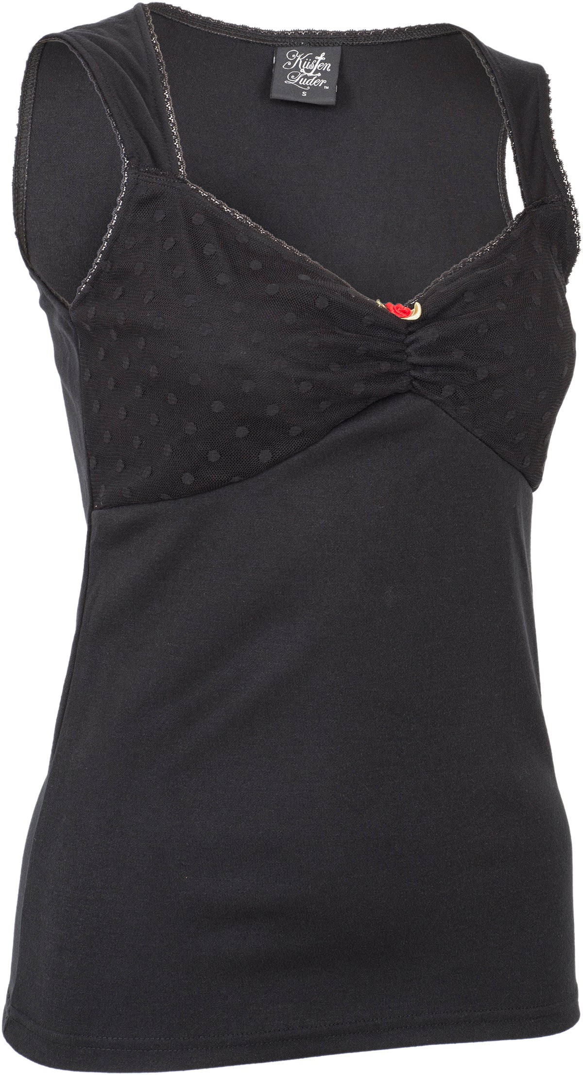 Kuestenluder_SOLEYA_Vintage_POLKA_DOT_LACE_Mesh_Rose_TOP_Retro_Oberteil-2