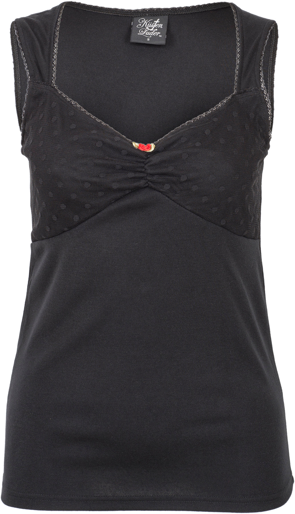Kuestenluder_SOLEYA_Vintage_POLKA_DOT_LACE_Mesh_Rose_TOP_Retro_Oberteil_killer_kirsche