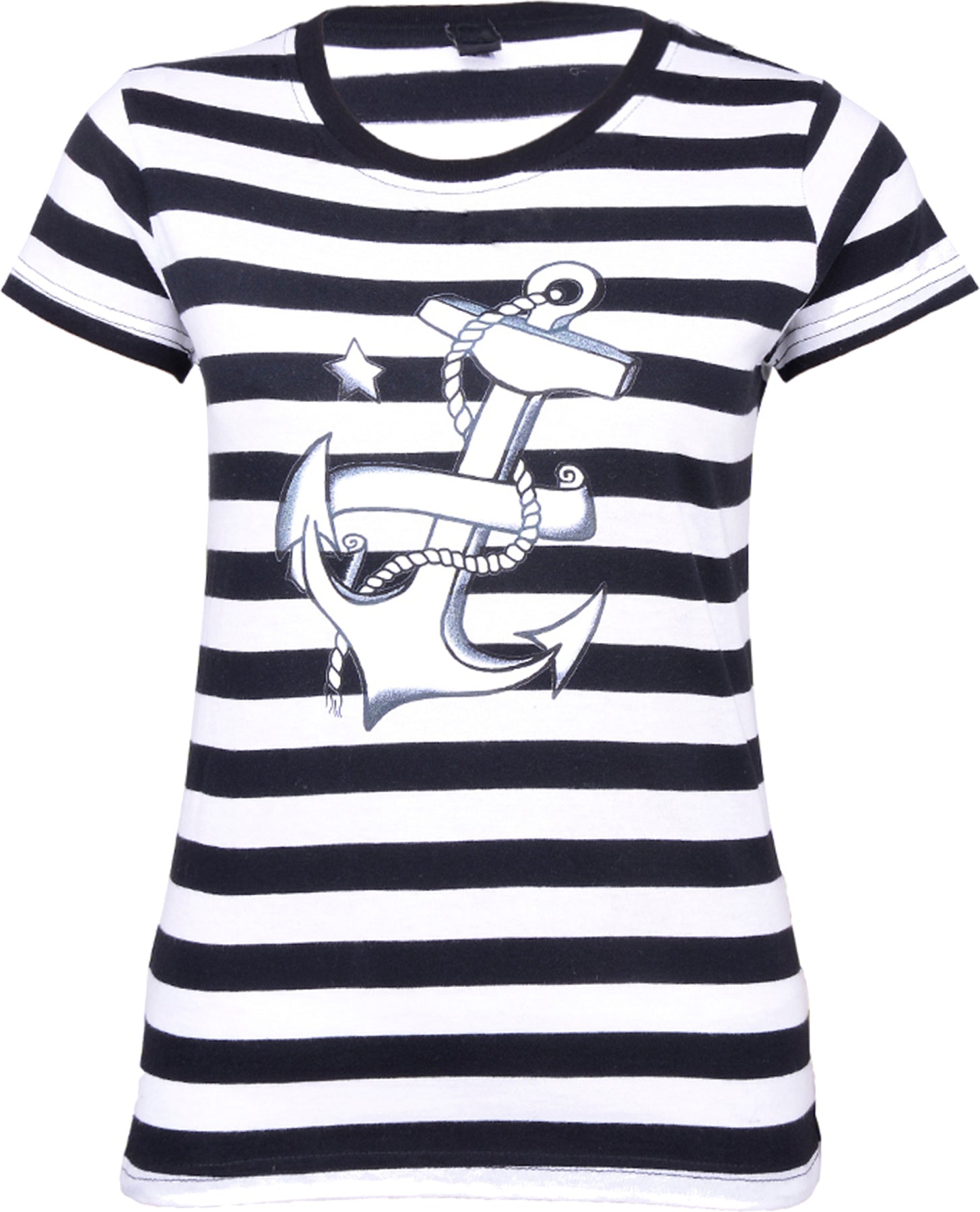 Kuestenluder_STRIPED_Sailor_ANKER_Girlie_Shirt_-_Schwarz_Weiss_killer_kirsche