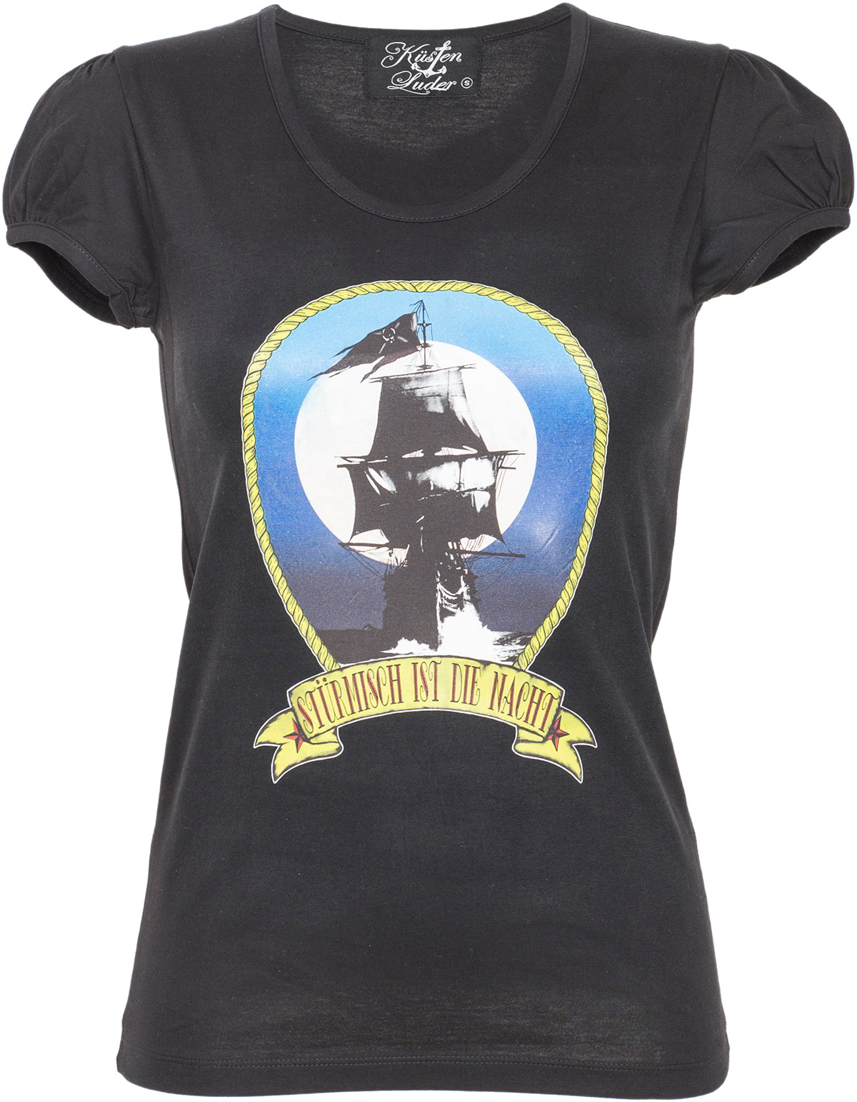 Kuestenluder_STueRMISCH_IST_DIE_NACHT_Sailor_SHIP_Schiff_SHIRT_-_Schwarz-1