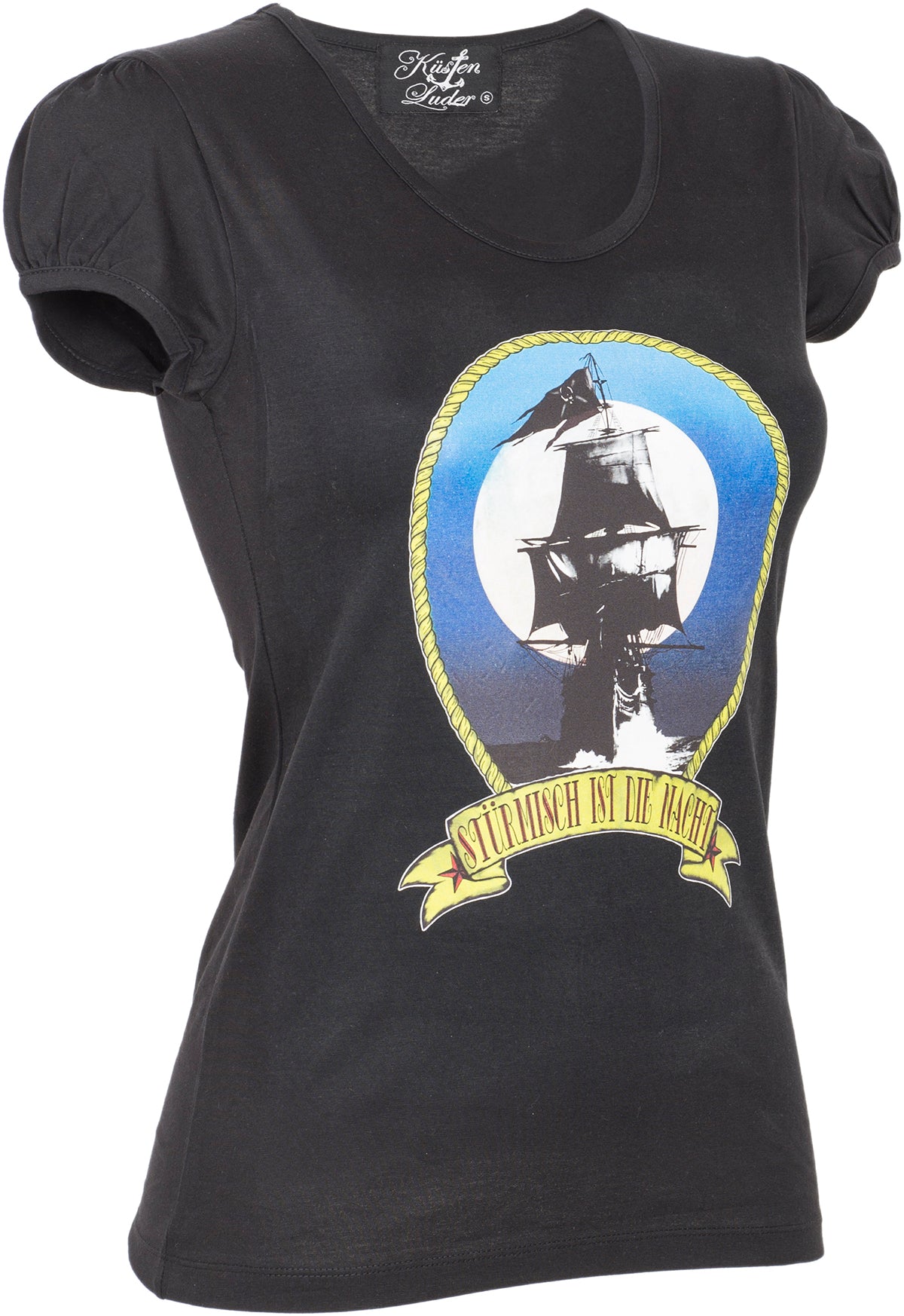Kuestenluder_STueRMISCH_IST_DIE_NACHT_Sailor_SHIP_Schiff_SHIRT_-_Schwarz-2