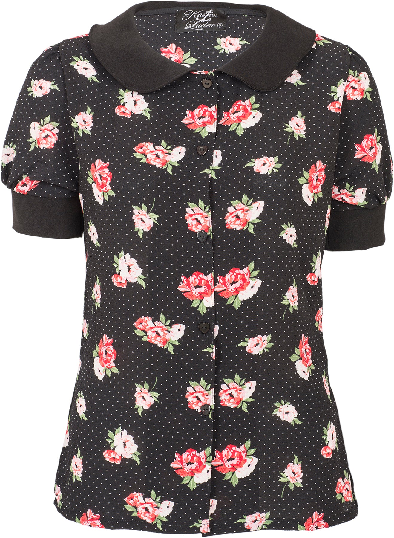 Kuestenluder_SUNAJ_Vintage_POLKA_DOT_Rosen_Kurzarm_BLUSE_Oberteil_killer_kirschemKxZ9YrRD1seW