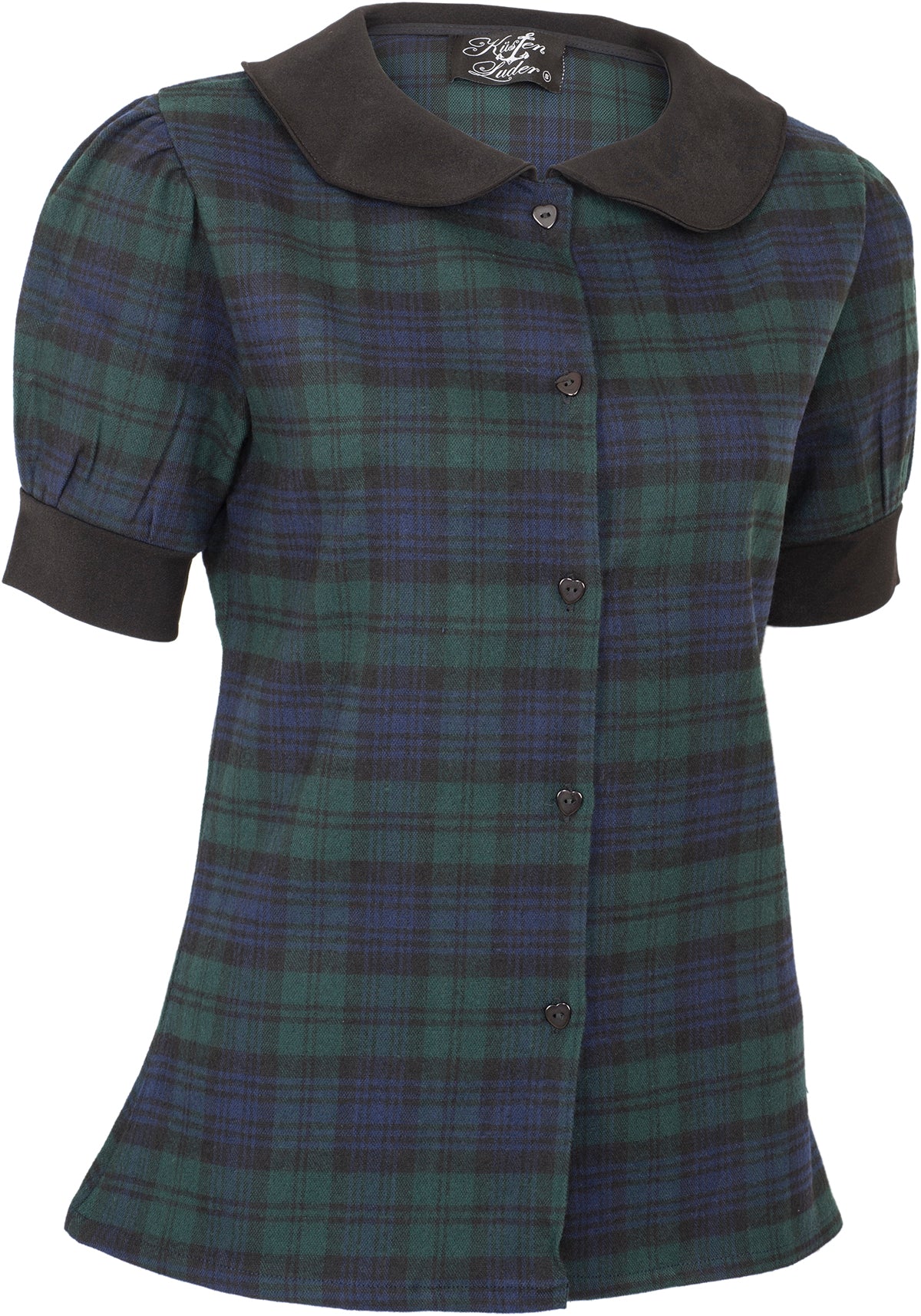 Kuestenluder_SUNAJ_Vintage_Peter_Pan_TARTAN_Karo_Kurzarm_BLUSE_Oberteil-2