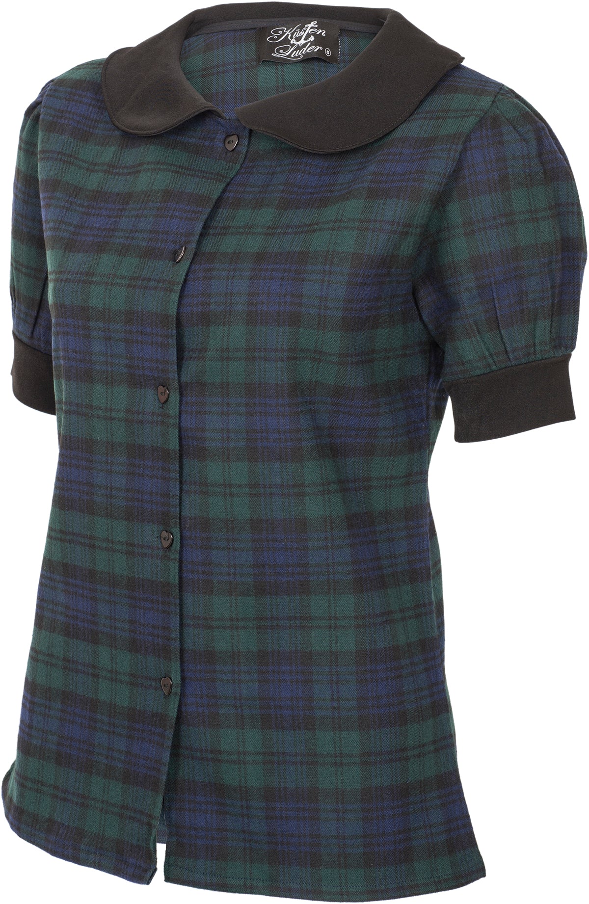 Kuestenluder_SUNAJ_Vintage_Peter_Pan_TARTAN_Karo_Kurzarm_BLUSE_Oberteil-3