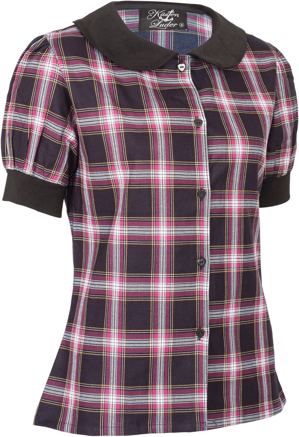 Kuestenluder_SUNAJ_Vintage_TARTAN_Peter_Pan_Karo_Kurzarm_BLUSE_Oberteil-29rcmoSSuomr0p