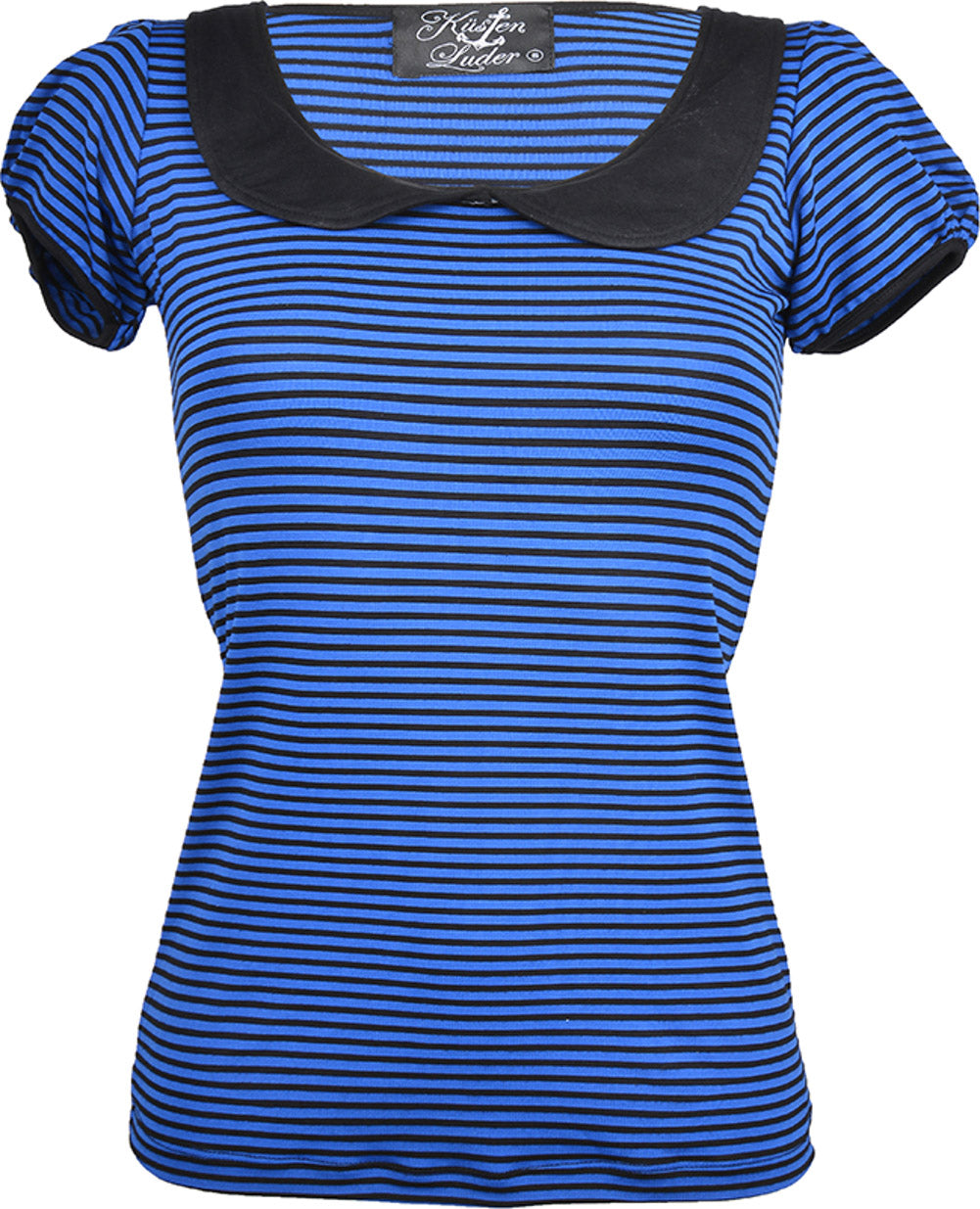 Kuestenluder_TARHA_Stripe_Schleifen_50s_Streifen_Kurzarm_Shirt_-_Blau64o7v332ckd58