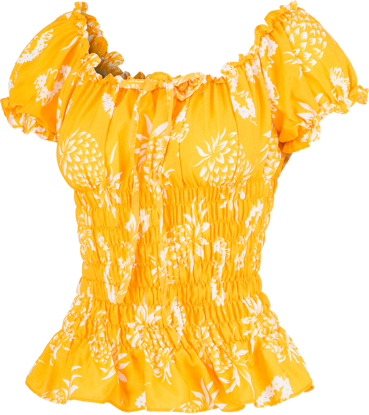 Kuestenluder_THAO_Pineapple_ANANAS_Vintage_RUFFLE_Bluse_Oberteil_Gelb-2