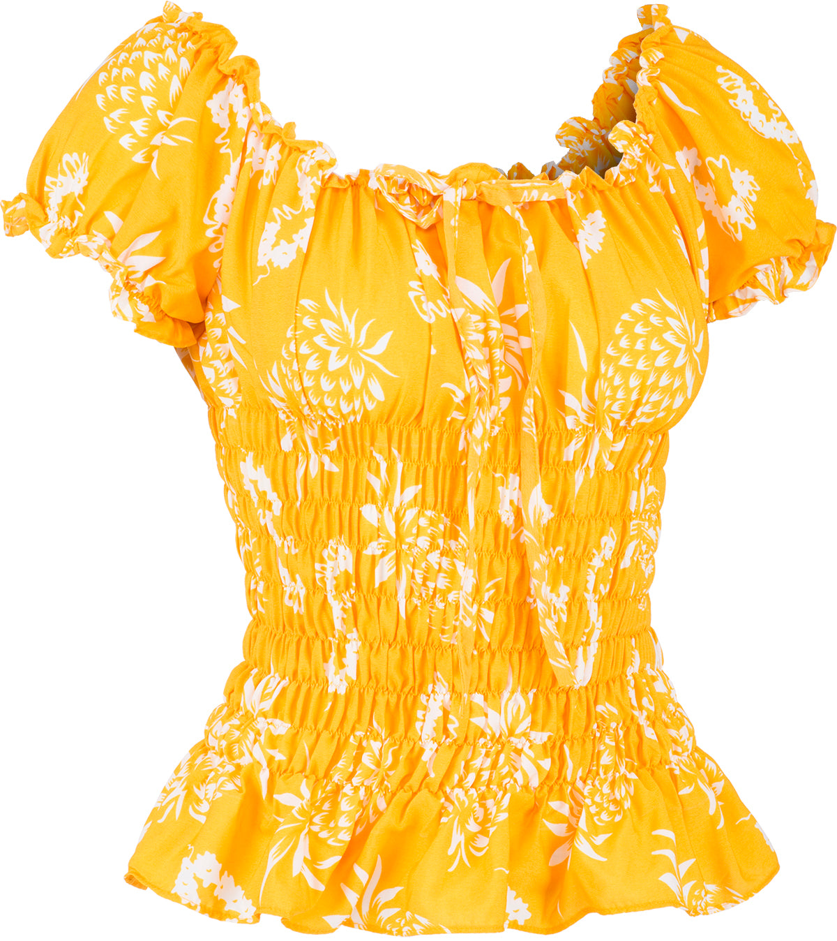 Kuestenluder_THAO_Pineapple_ANANAS_Vintage_RUFFLE_Bluse_Oberteil_Gelb-3