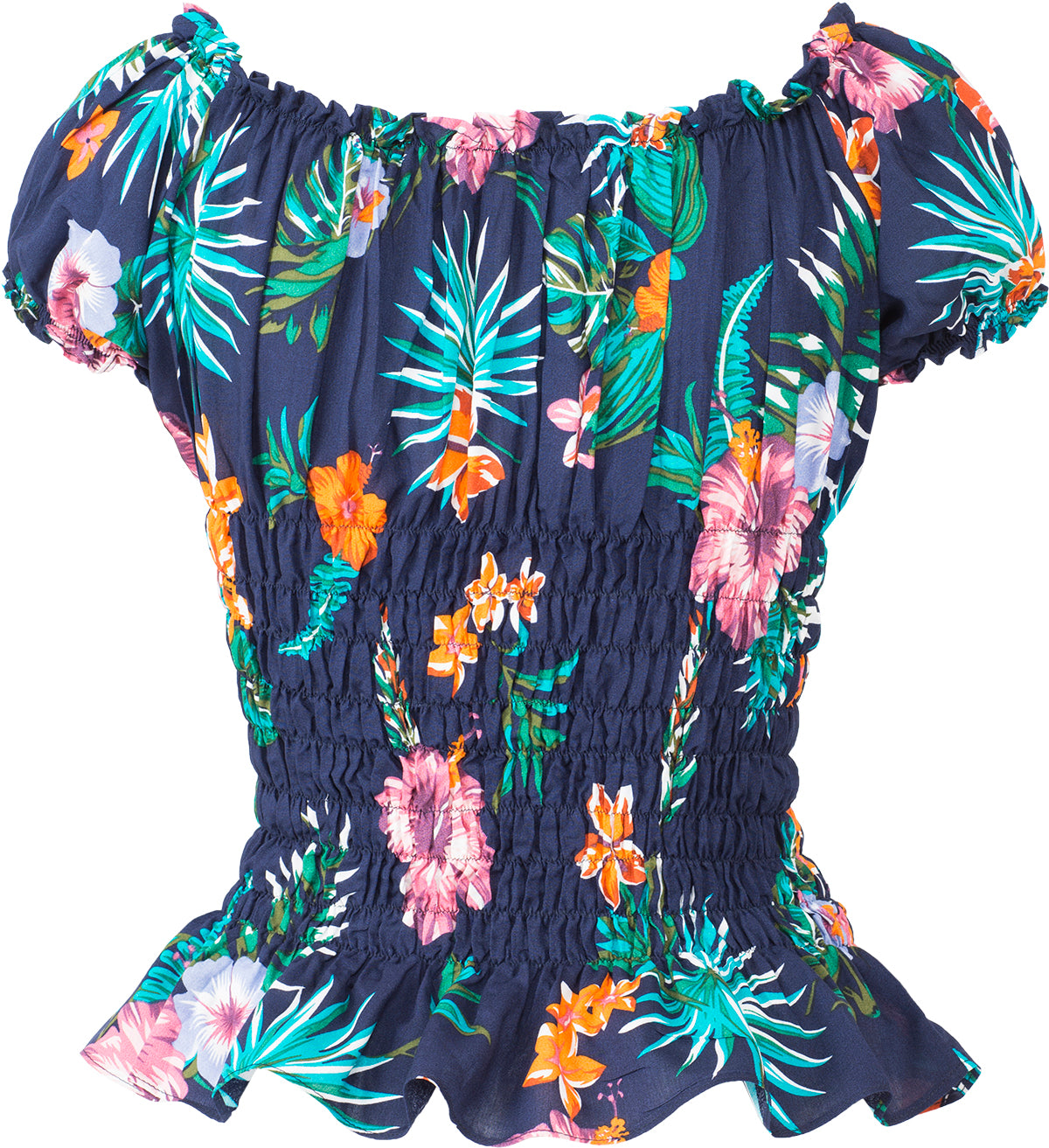 Kuestenluder_THAO_Tropical_HIBISCUS_FLOWER_Palm_Leaf_RUFFLE_Bluse-4