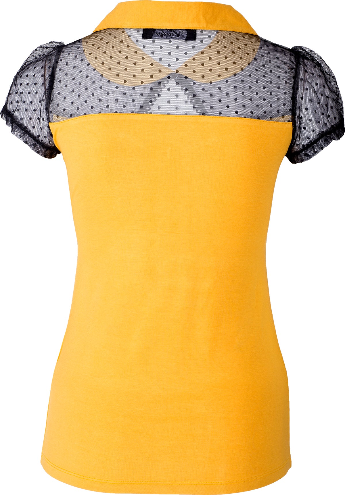 Kuestenluder_THELA_Polka_Dot_LACE_Mesh_Bubikragen_Kurzarm_SHIRT_Gelb-4UPNAVX66Wl6Ed