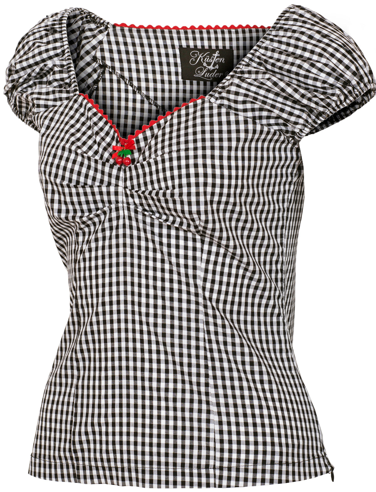 Kuestenluder_TOMKE_Vintage_PEPITA_Cherry_KARO_Kurzarm_Shirt_OBERTEIL-2xcfoqP0141SVA