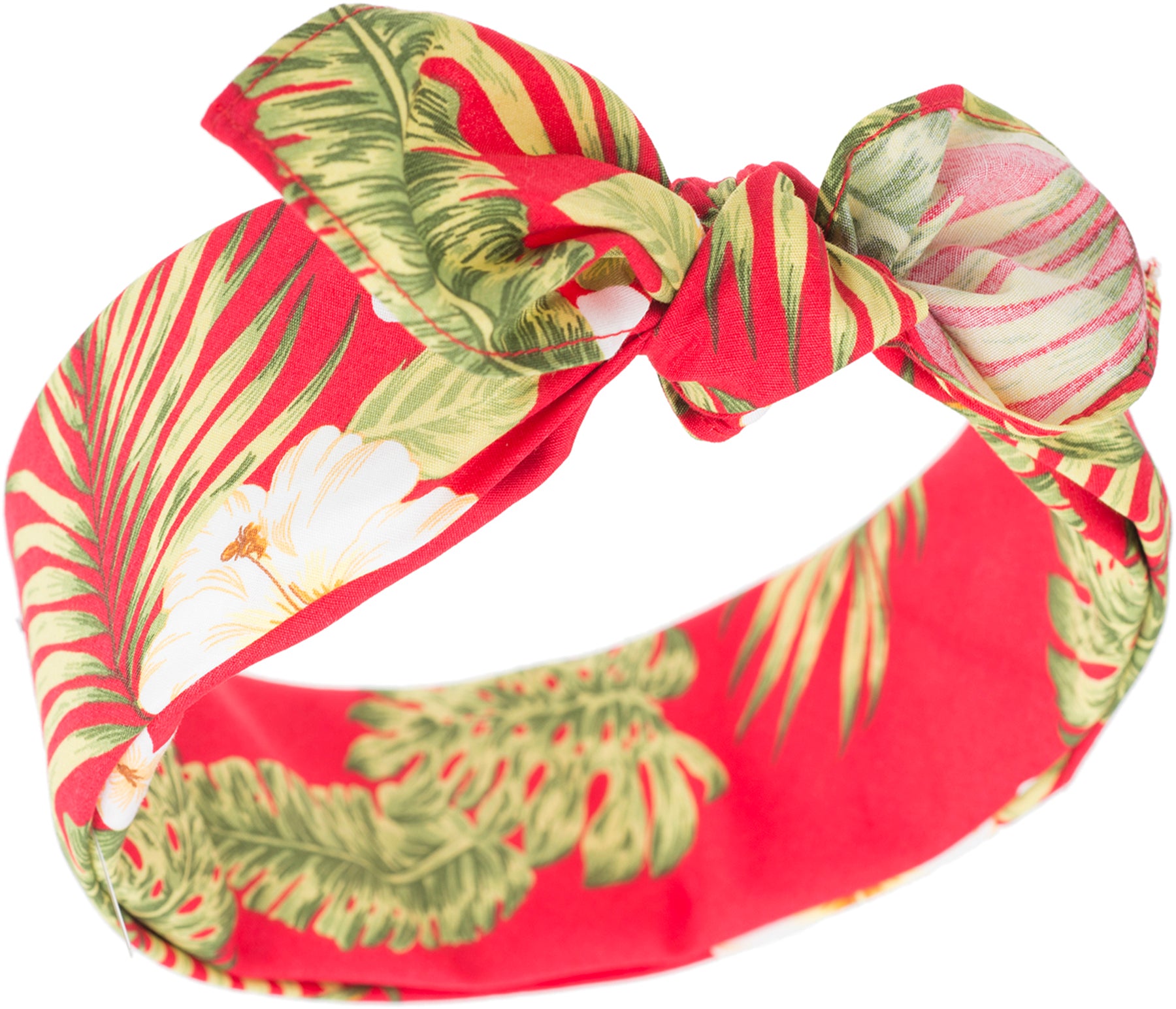 Kuestenluder_TRINH_Aloha_Tropical_HIBISCUS_Vintage_Palms_Nickituch_BANDANA_killer_kirsche_rot