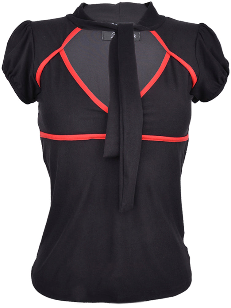 Kuestenluder_VADA_Bow_50s_Schleifen_Kurzarm_Shirt_-_Schwarz