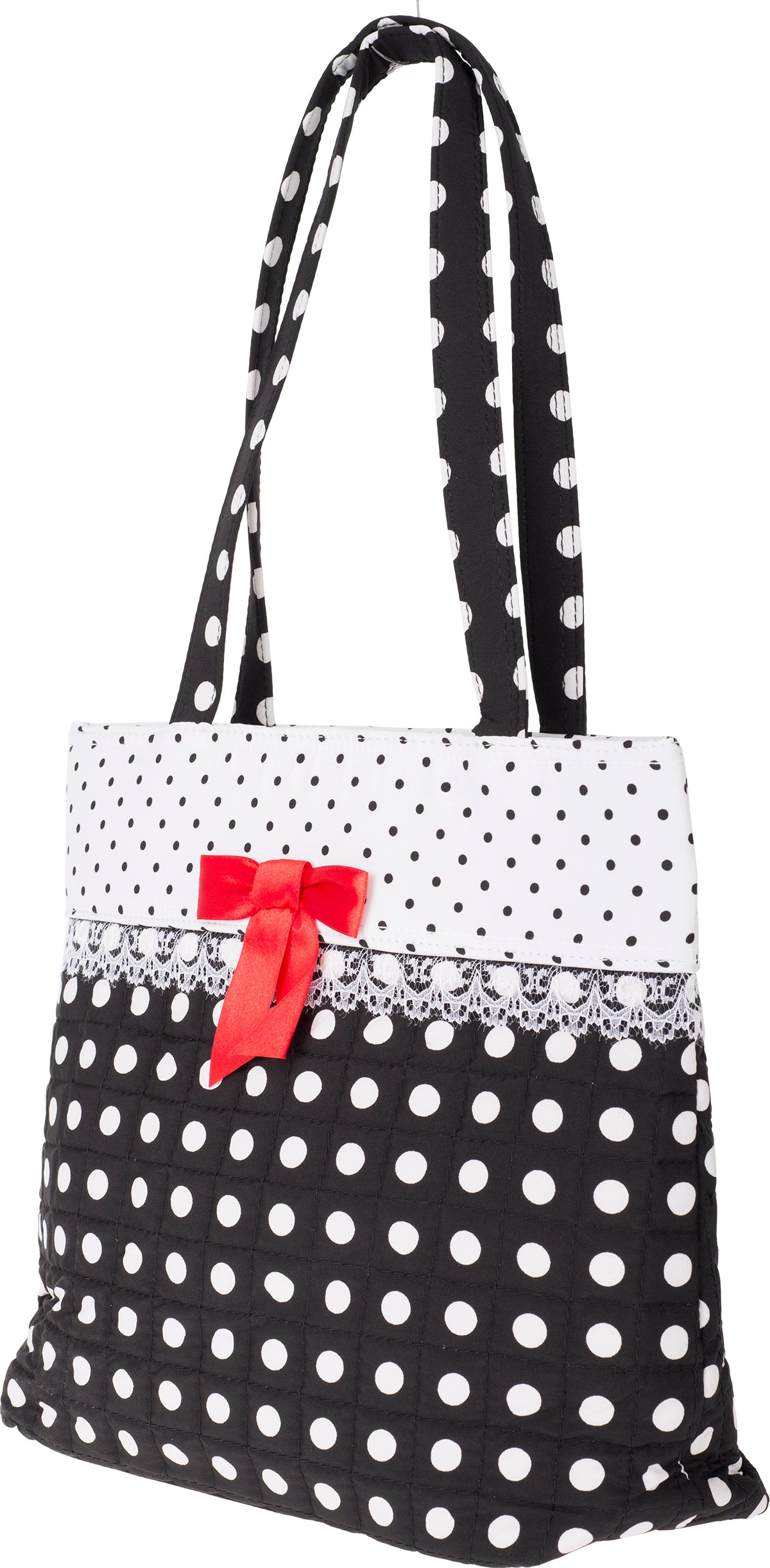 Kuestenluder_VEZA_Polka_Dot_Punkte_Bow_SPITZE_Shopper_HANDTASCHE-2