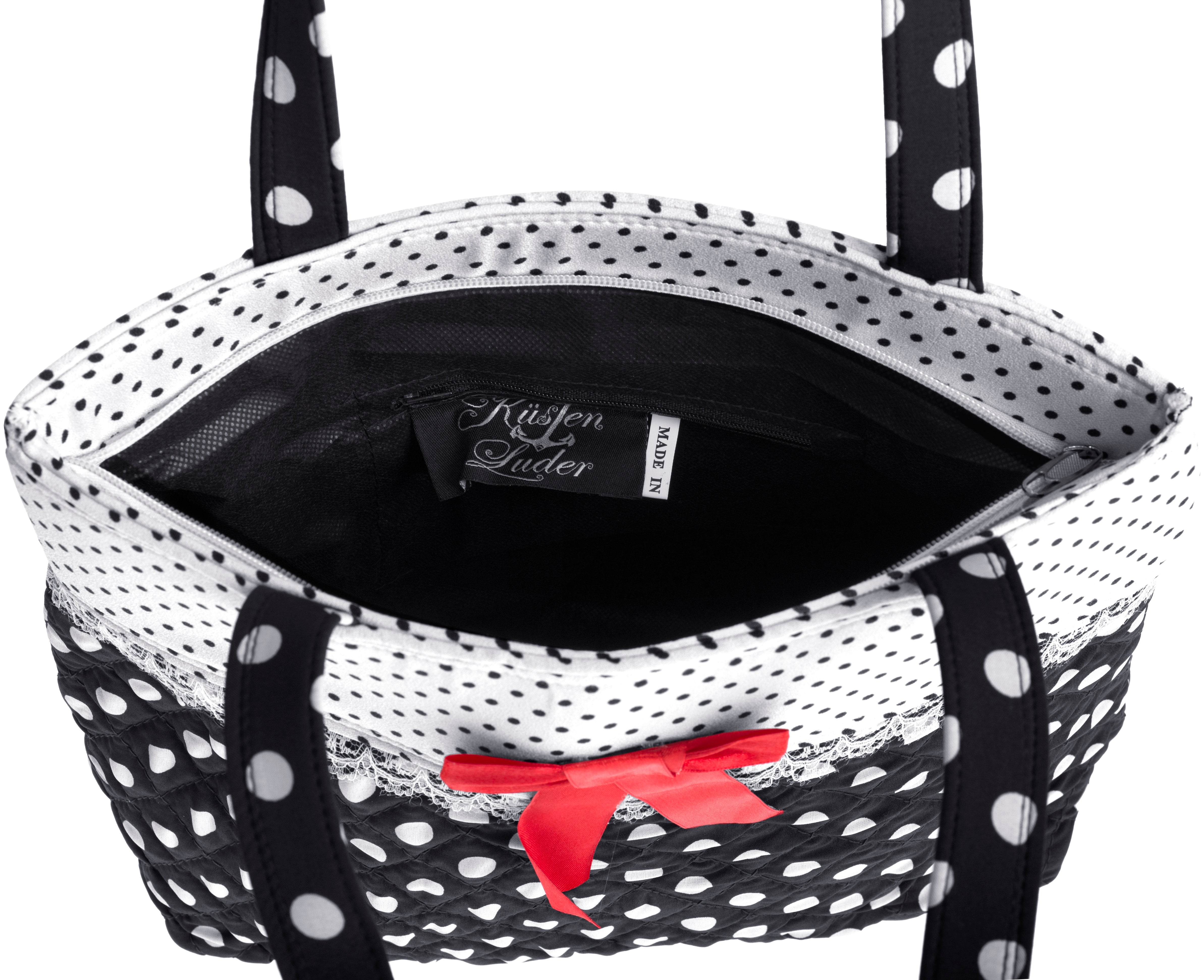 Kuestenluder_VEZA_Polka_Dot_Punkte_Bow_SPITZE_Shopper_HANDTASCHE-5