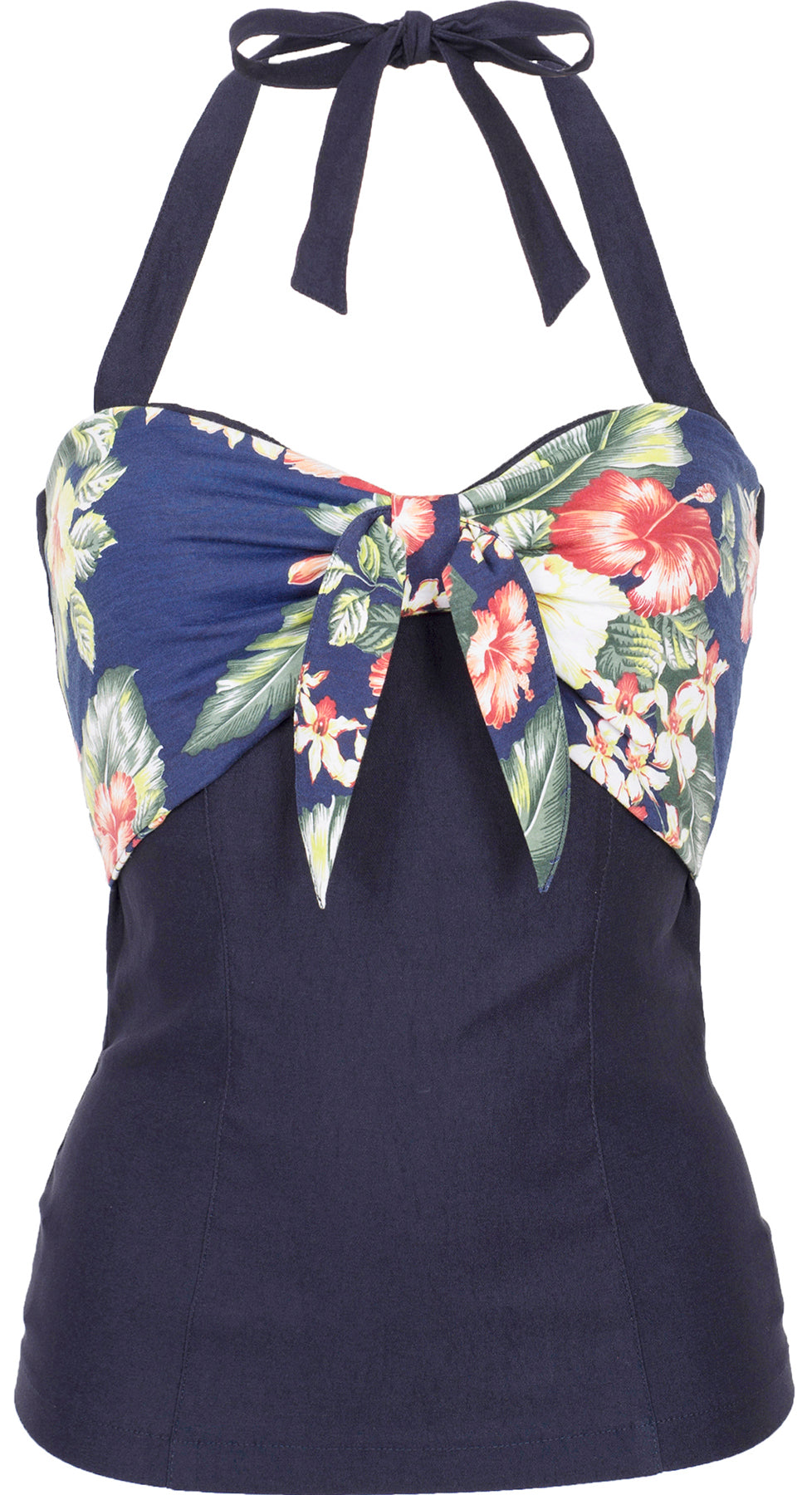 Kuestenluder_VIOLANA_Tropical_HIBISKUS_Flower_Schleife_NECKHOLDER_TOP_killer_kirsche
