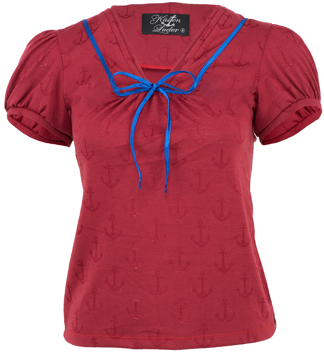 Kuestenluder_WANETA_Matrosen_Anchor_ANKER_V-Neck_SHIRT_Oberteil
