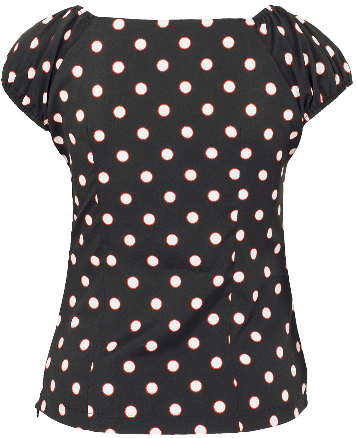 Kuestenluder_WYNONA_Vintage_POLKA_DOT_Punkte_Oberteil_BLUSENSHIRT_Schwarz-4