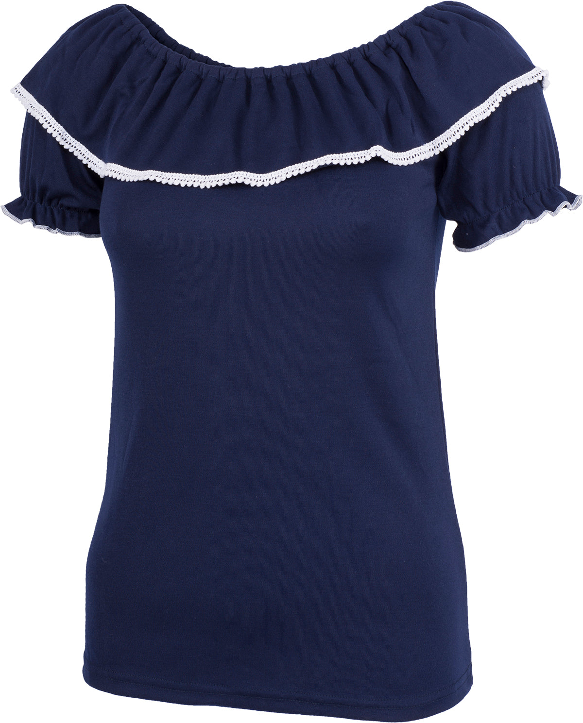 Kuestenluder_YARIE_Vintage_CROCHET_POM_POM_Carmen_SHIRT_Oberteil_Navy-2KP88DTwDir7zm