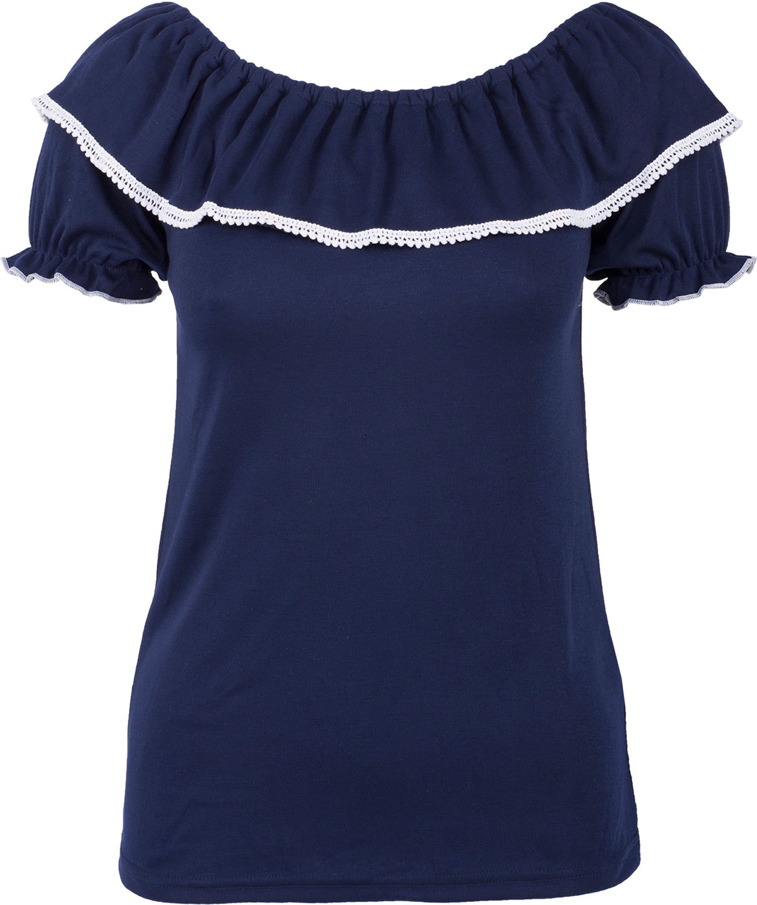 Kuestenluder_YARIE_Vintage_CROCHET_POM_POM_Carmen_SHIRT_Oberteil_Navy_killer_kirscheBX5TPm1p8utFQ