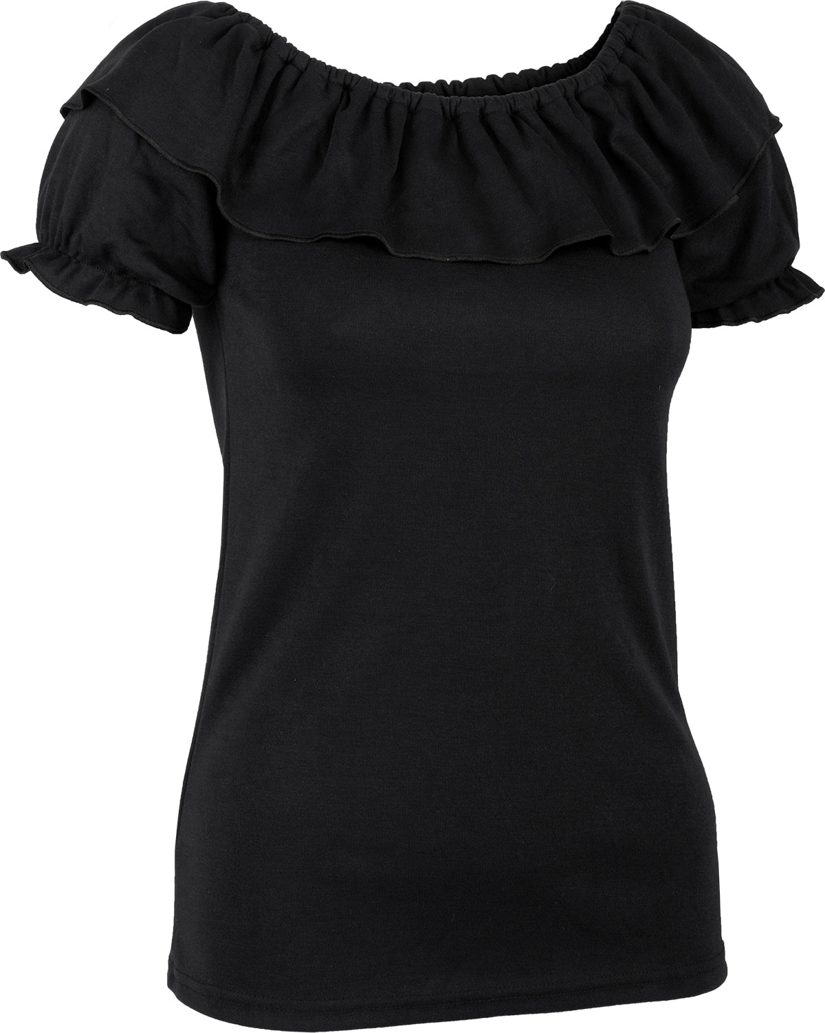 Kuestenluder_YARIE_Vintage_VOLANT_Carmen_PLAIN_SHIRT_Oberteil_Schwarz-3