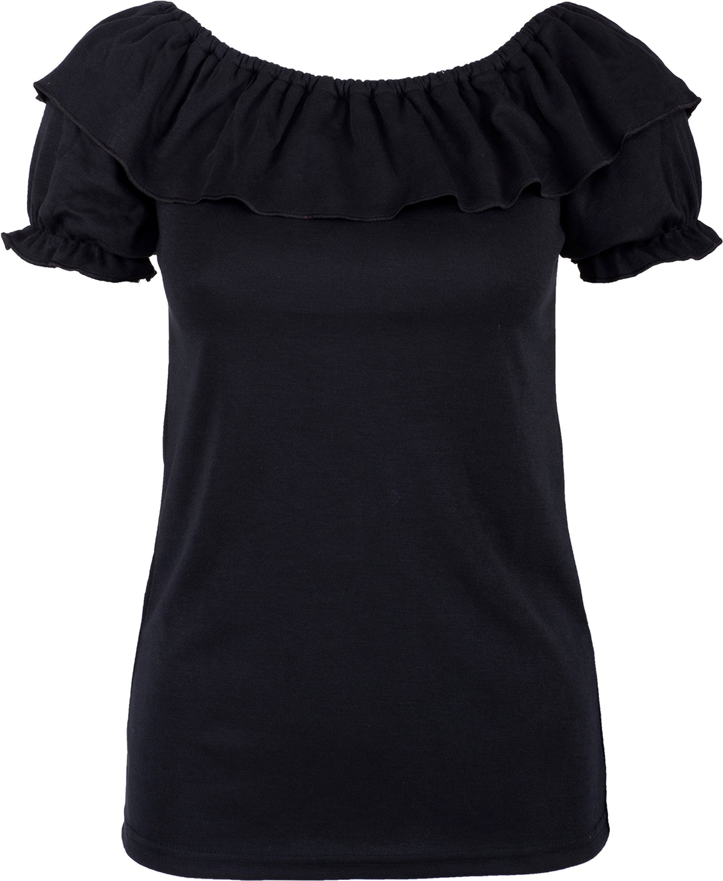 Kuestenluder_YARIE_Vintage_VOLANT_Carmen_PLAIN_SHIRT_Oberteil_Schwarz_killer_kirsche