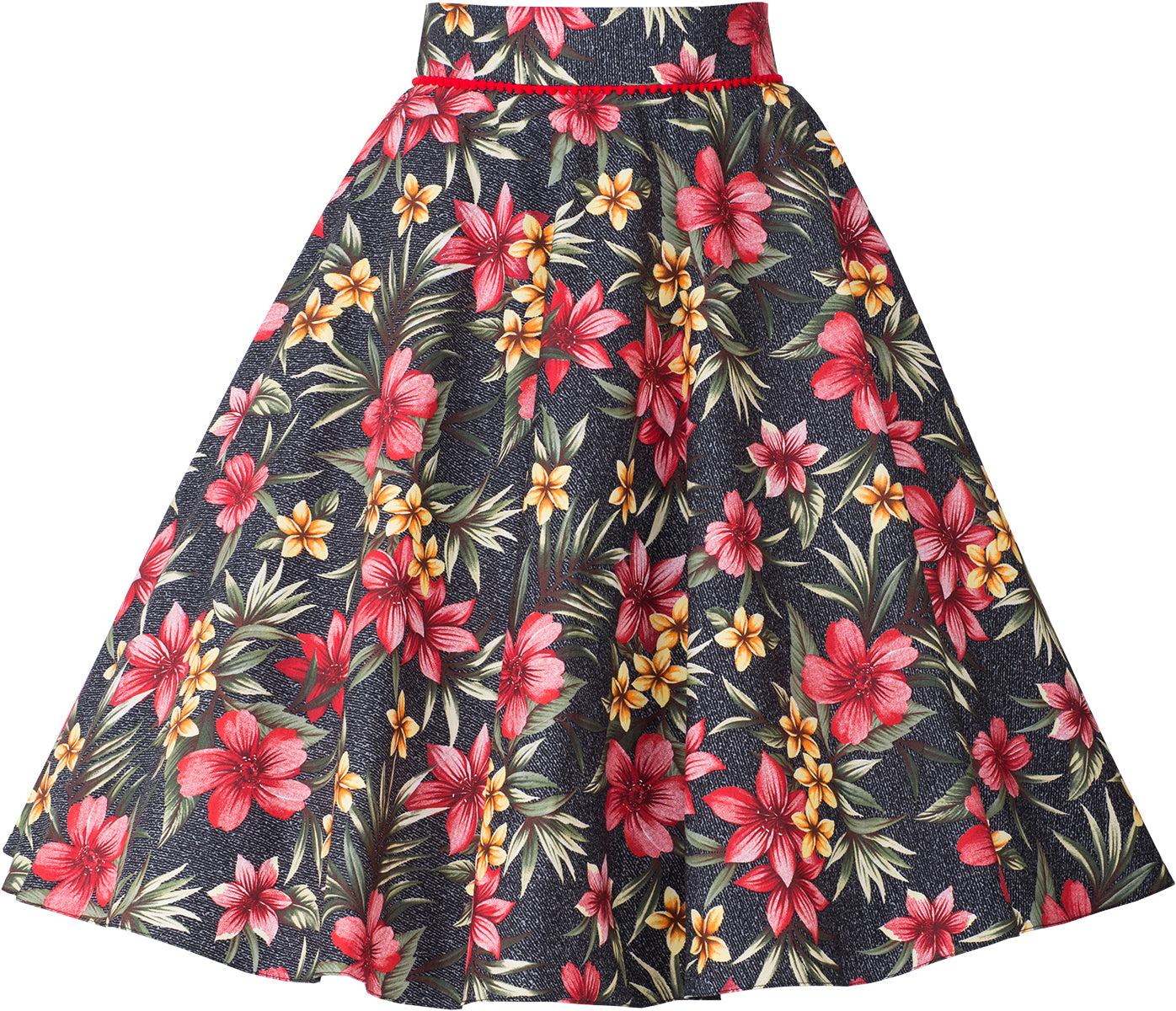 Kuestenluder_YUNA_Frangipani_HIBISKUS_Swing_Skirt_TELLERROCK_Schwarz-3