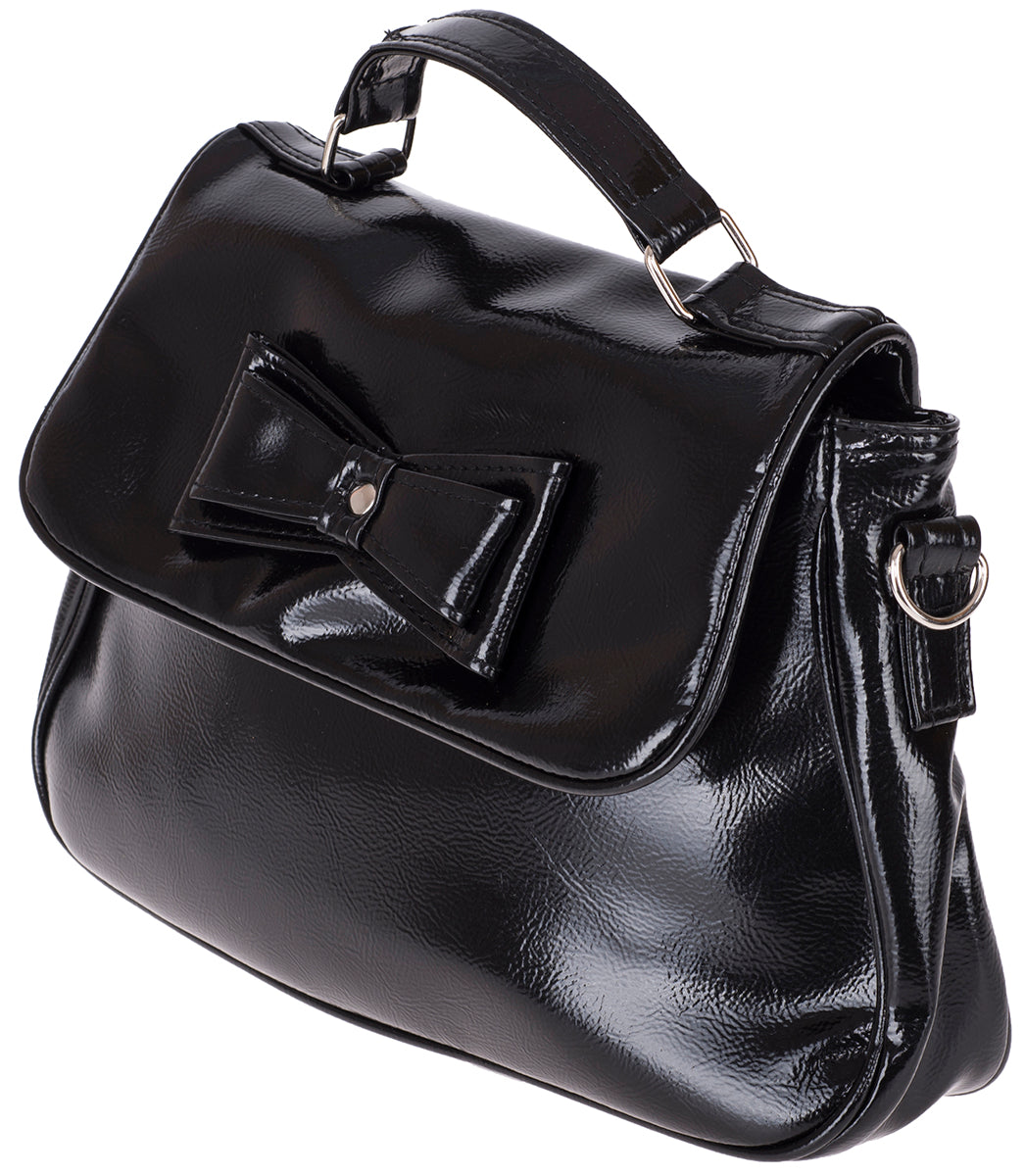 Kuestenluder_YUNLI_Vintage_SCHLEIFE_Bow_LACK_Bag_Handtasche_Schwarz-2
