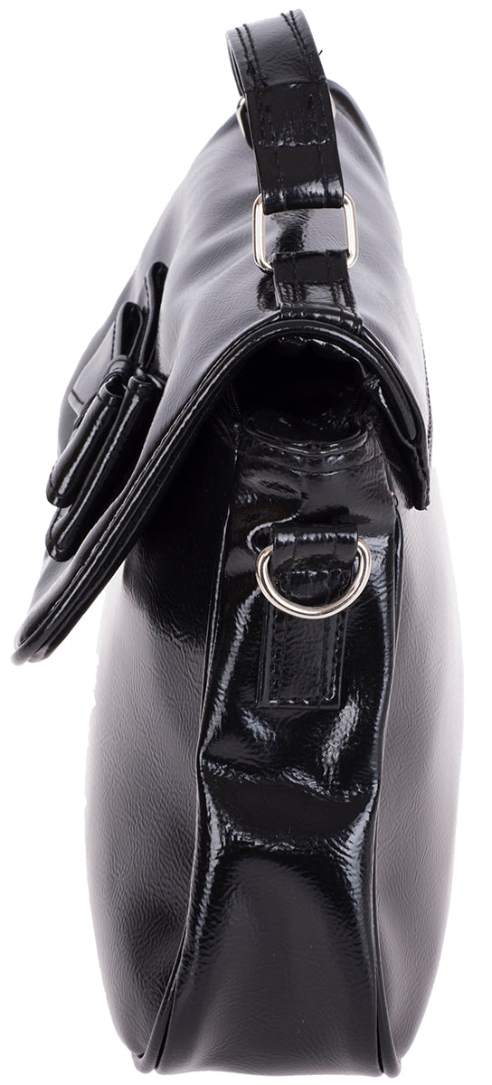 Kuestenluder_YUNLI_Vintage_SCHLEIFE_Bow_LACK_Bag_Handtasche_Schwarz-3