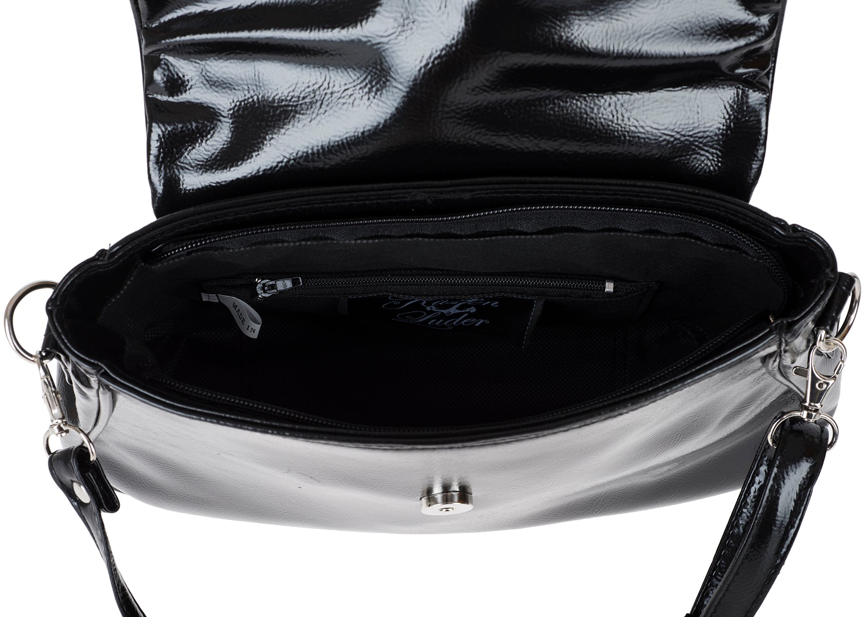 Kuestenluder_YUNLI_Vintage_SCHLEIFE_Bow_LACK_Bag_Handtasche_Schwarz-5