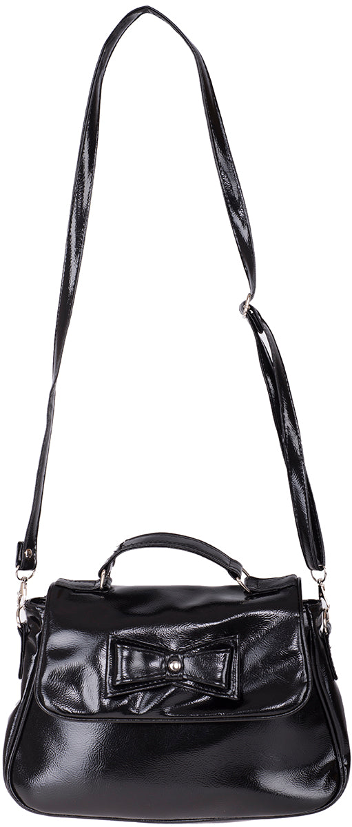 Kuestenluder_YUNLI_Vintage_SCHLEIFE_Bow_LACK_Bag_Handtasche_Schwarz-6