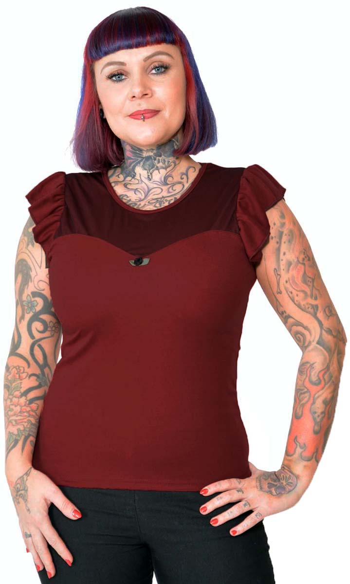 Kuestenluder_ZELLJA_Vintage_MESH_Volant_Fluegelaermel_TOP_Oberteil_-_Rot-1l7vmUDBpHIk3f