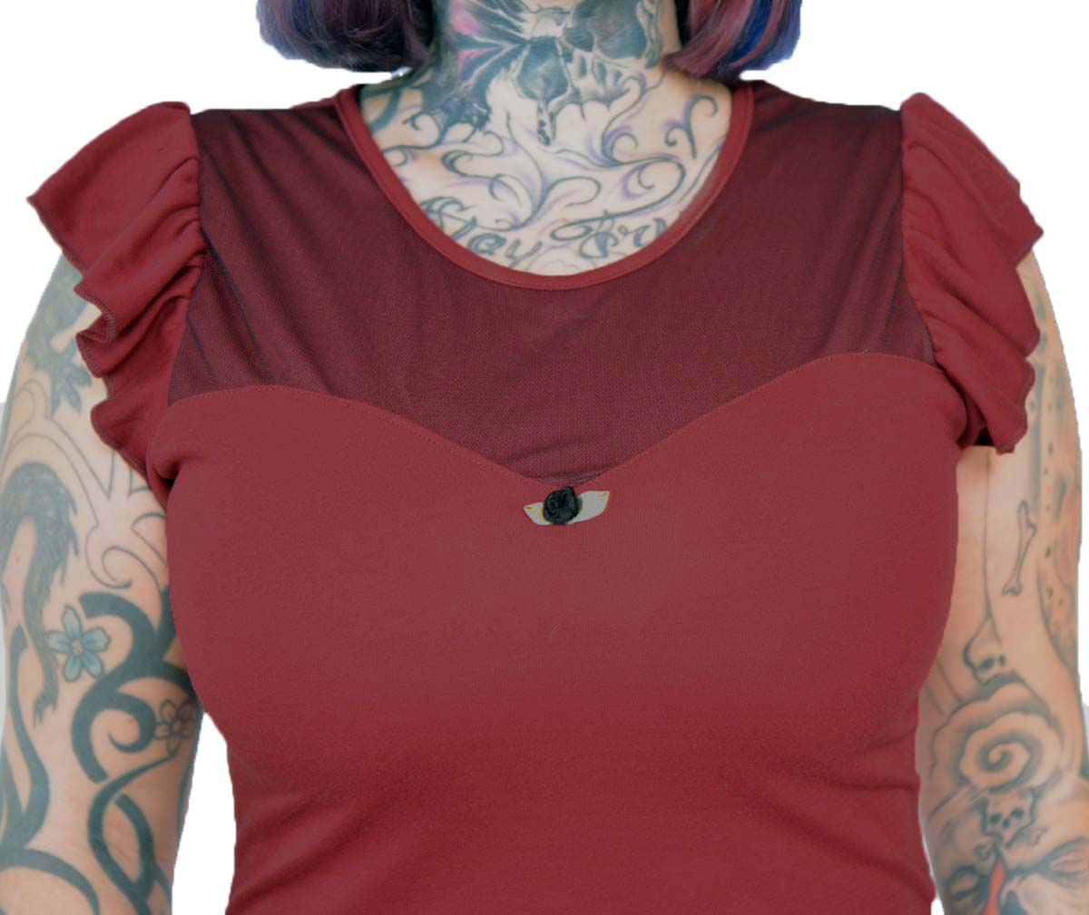 Kuestenluder_ZELLJA_Vintage_MESH_Volant_Fluegelaermel_TOP_Oberteil_-_Rot-5