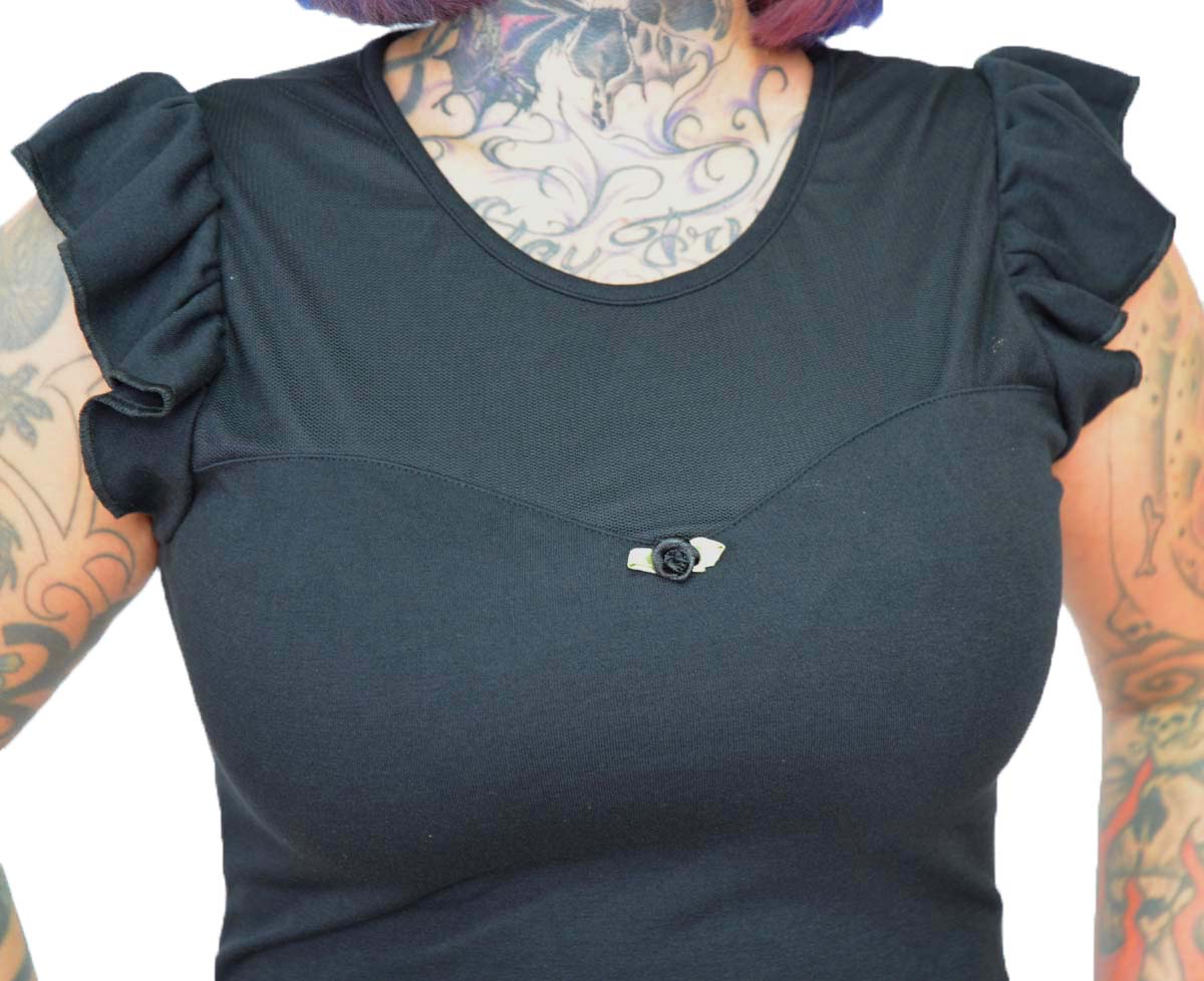 Kuestenluder_ZELLJA_Vintage_MESH_Volant_Fluegelaermel_TOP_Oberteil_-_Schwarz-5M5C7eYUJx6JL1
