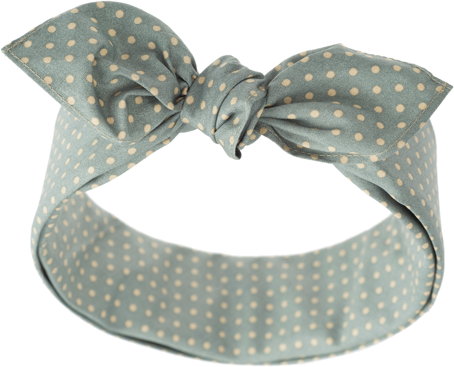 Kuestenluder_ZENIA_Small_Polka_Dots_PUNKTE_50s_Pin_Up_Nickituch_BANDANA_dunkelgruen_beige