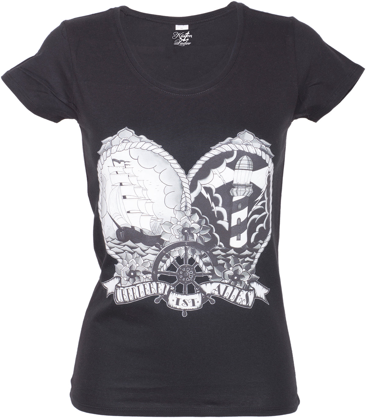 Kuestenluder_ueBERLEBEN_IST_ALLES_Sailor_BW_Ship_Lighthouse_SHIRT-1yWf2myMaNDrkE