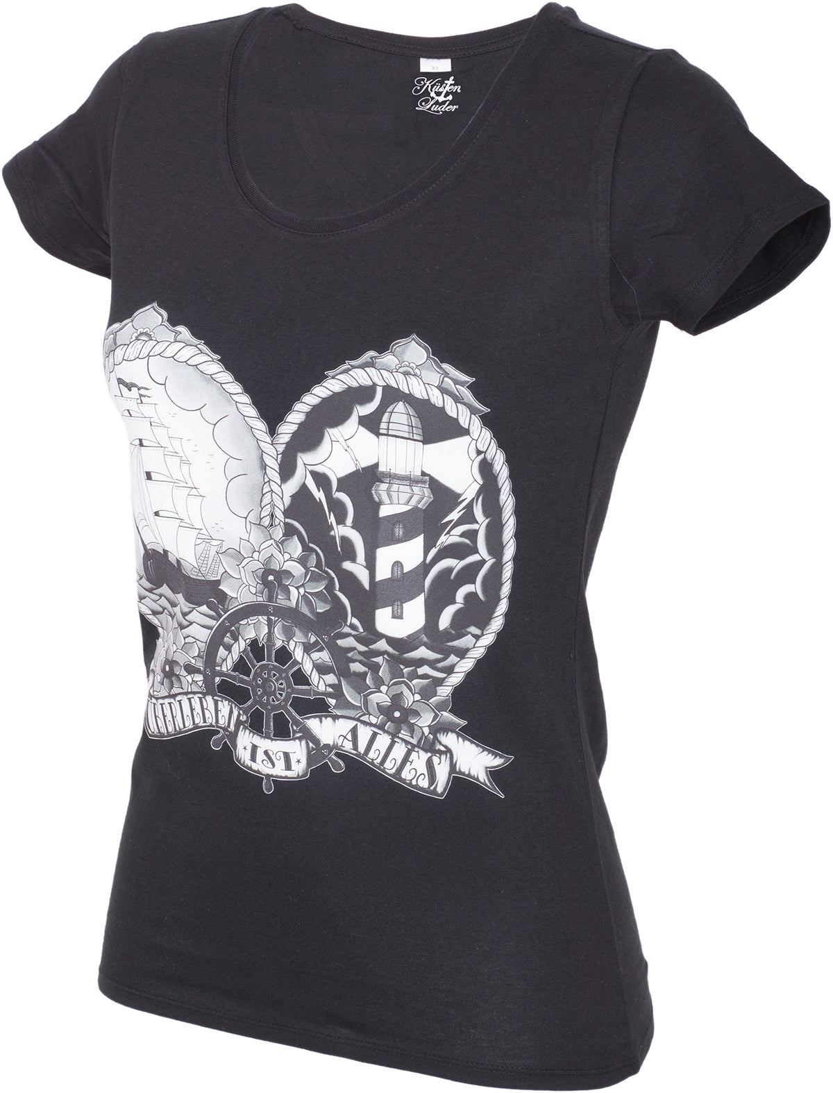 Kuestenluder_ueBERLEBEN_IST_ALLES_Sailor_BW_Ship_Lighthouse_SHIRT-32z9S5y4pYQdor