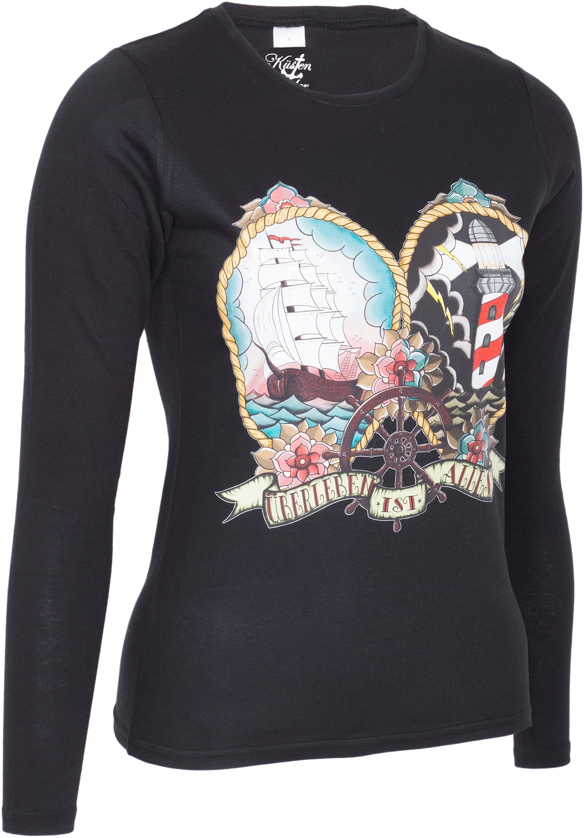 Kuestenluder_ueBERLEBEN_IST_ALLES_Sailor_Ship_Leuchtturm_LANGARM_SHIRT-2h718algA50e3C