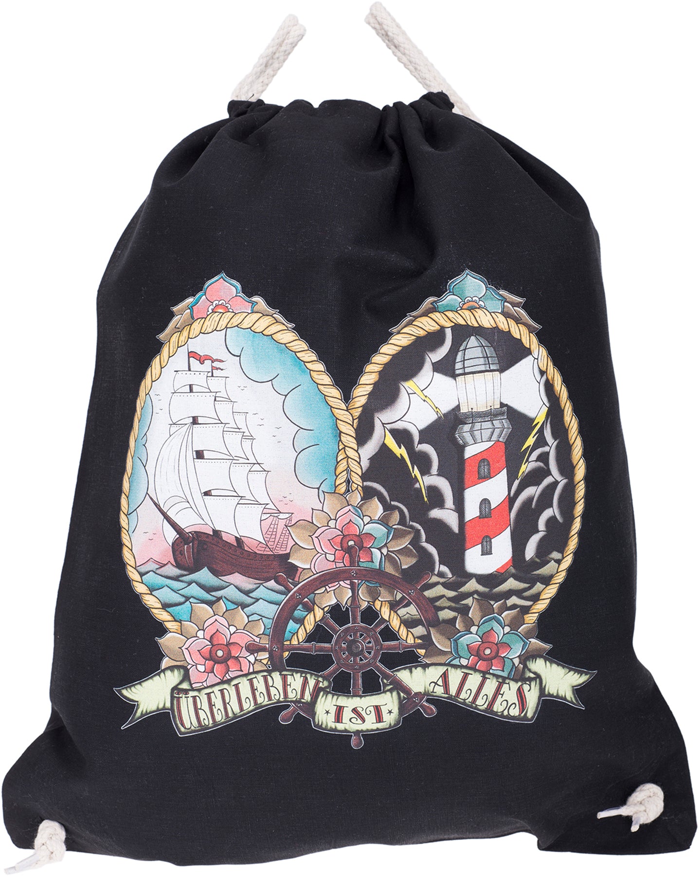 Kuestenluder_ueBERLEBEN_IST_ALLES_Sailor_Ship_Leuchtturm_RUCKSACK_Turnbeutel_killer_kirscheWZGBBDI4QOnoP