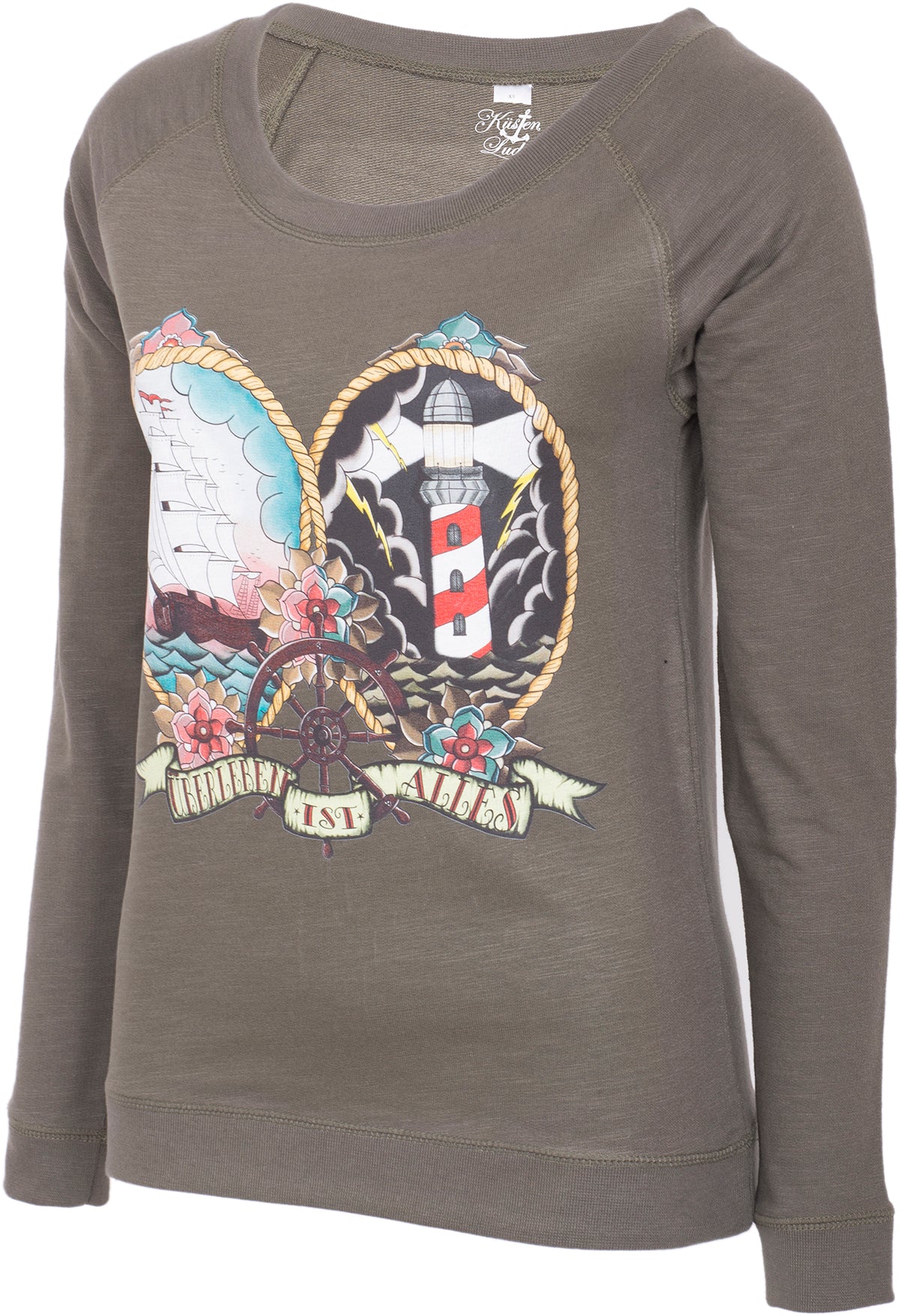 Kuestenluder_ueBERLEBEN_IST_ALLES_Sailor_Ship_Leuchtturm_Raglan_Sweat_PULLOVER-3