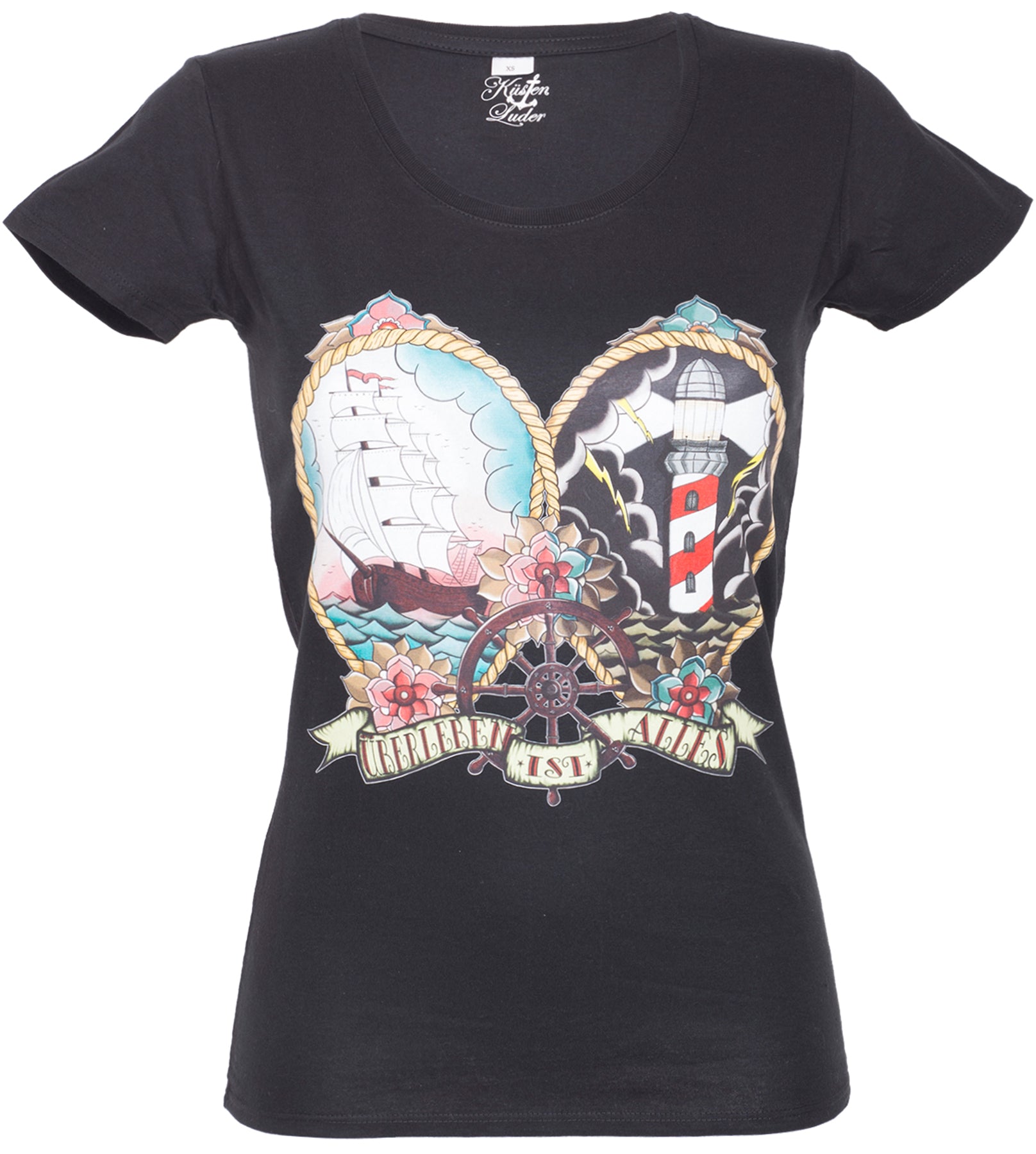 Kuestenluder_ueBERLEBEN_IST_ALLES_Sailor_Ship_Lighthouse_SHIRT_killer_kirsche